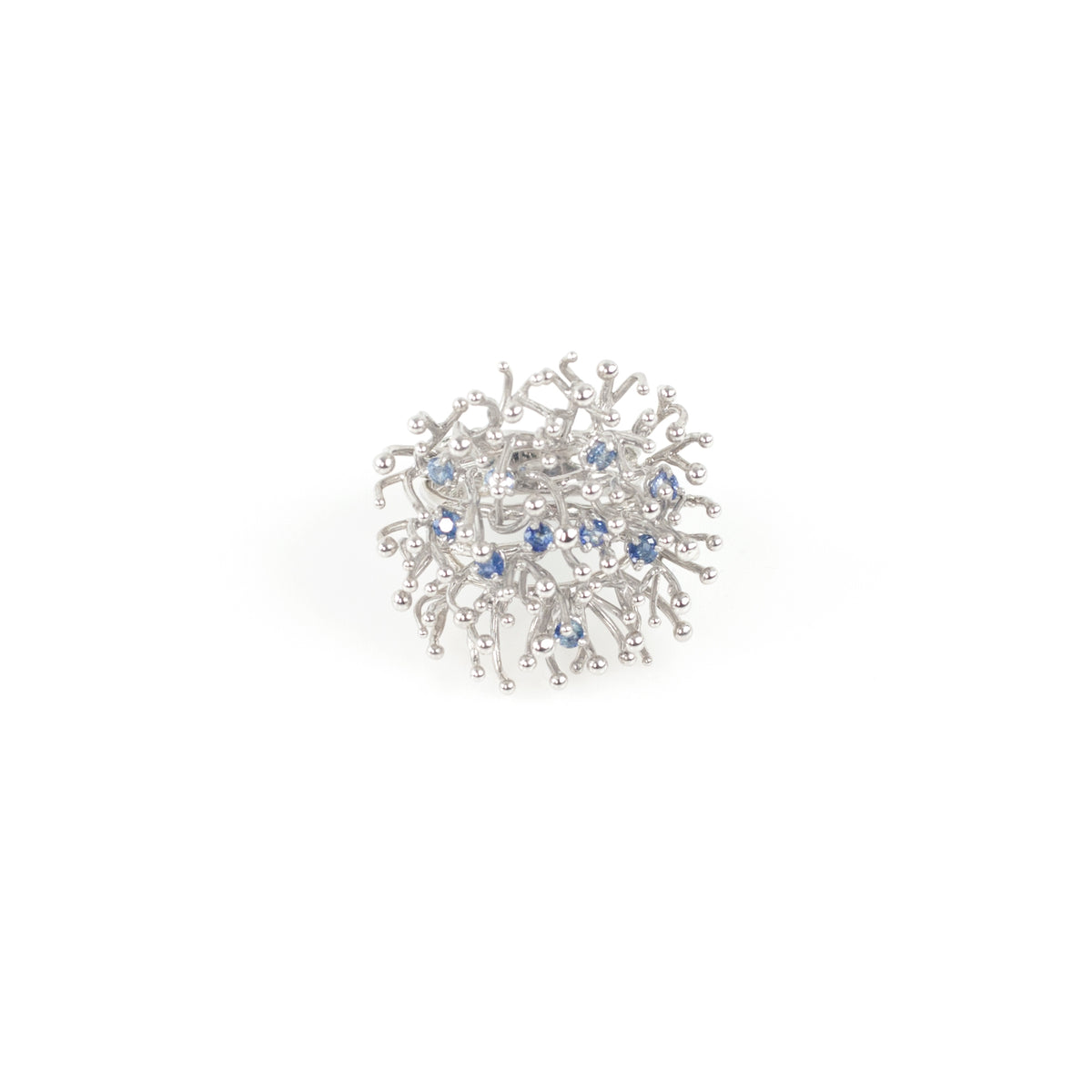ANEMONE DOUBLE blue sapphire sterling silver ring by Duong Jewlery
#color_no-plating