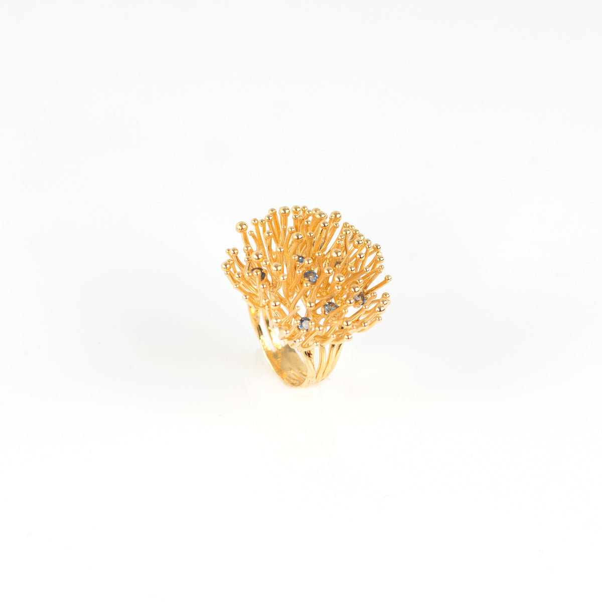 ANEMONE DOUBLE blue sapphire sterling silver ring by Duong Jewlery
#color_22k-yellow-gold