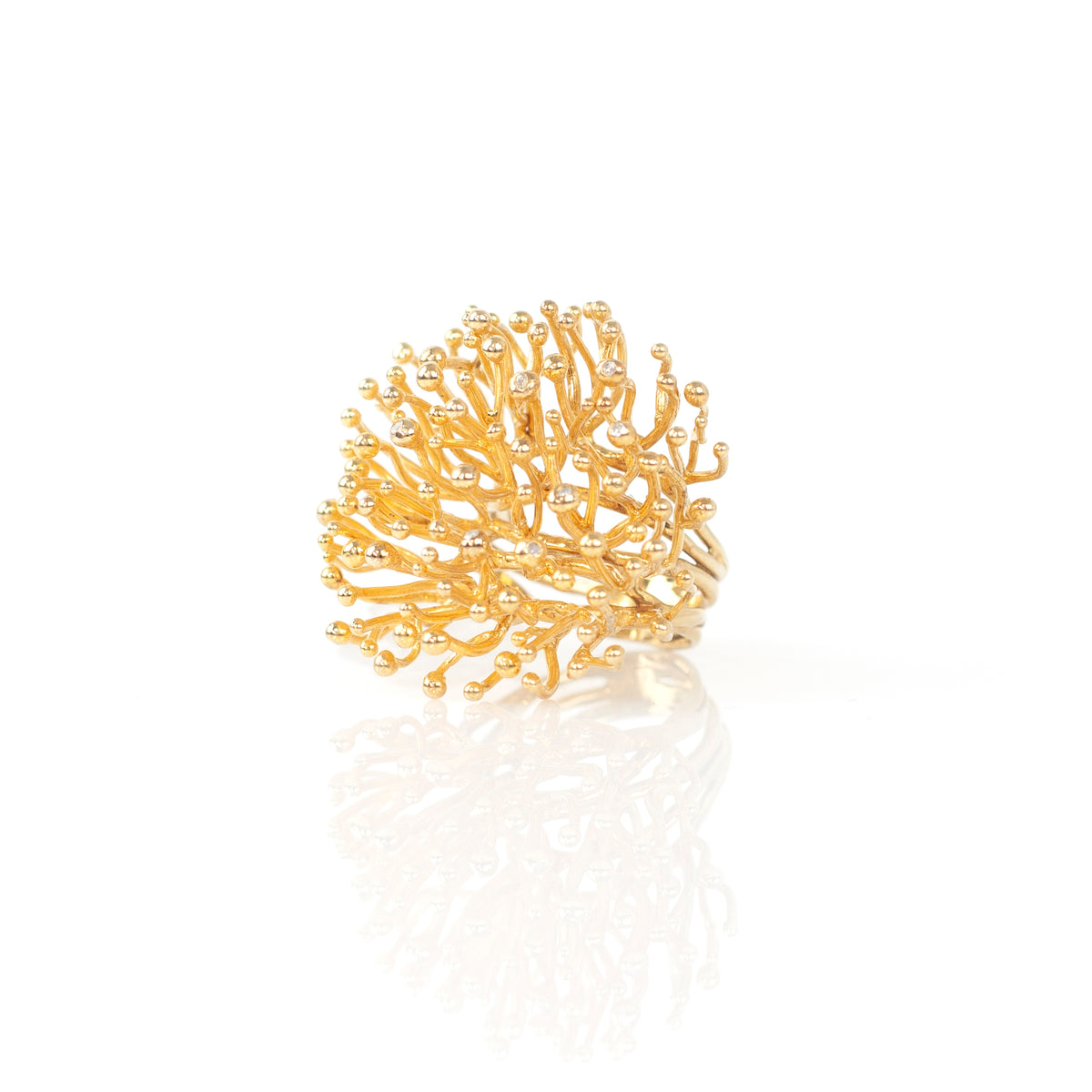 ANEMONE DOUBLE diamond sterling silver ring by Duong Jewelry
#color_22k-yellow-gold