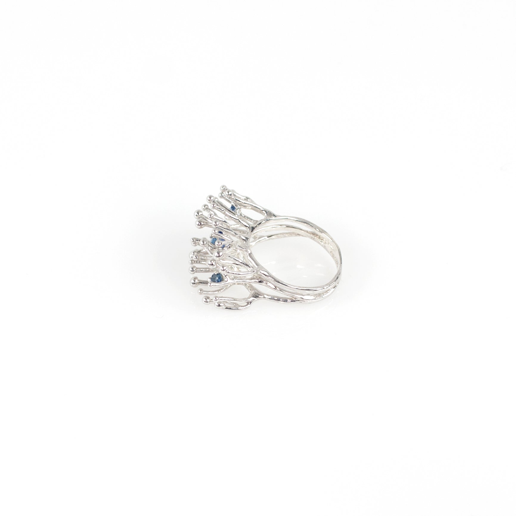 ANEMONE SINGLE blue sapphire sterling silver ring by Duong Jewelry
#color_no-plating