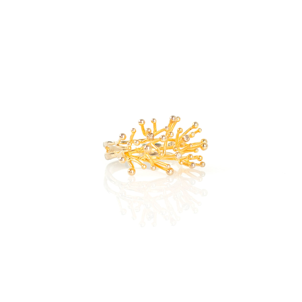 ANEMONE SINGLE diamond sterling silver ring by Duong Jewelry
#color_22k-yellow-gold