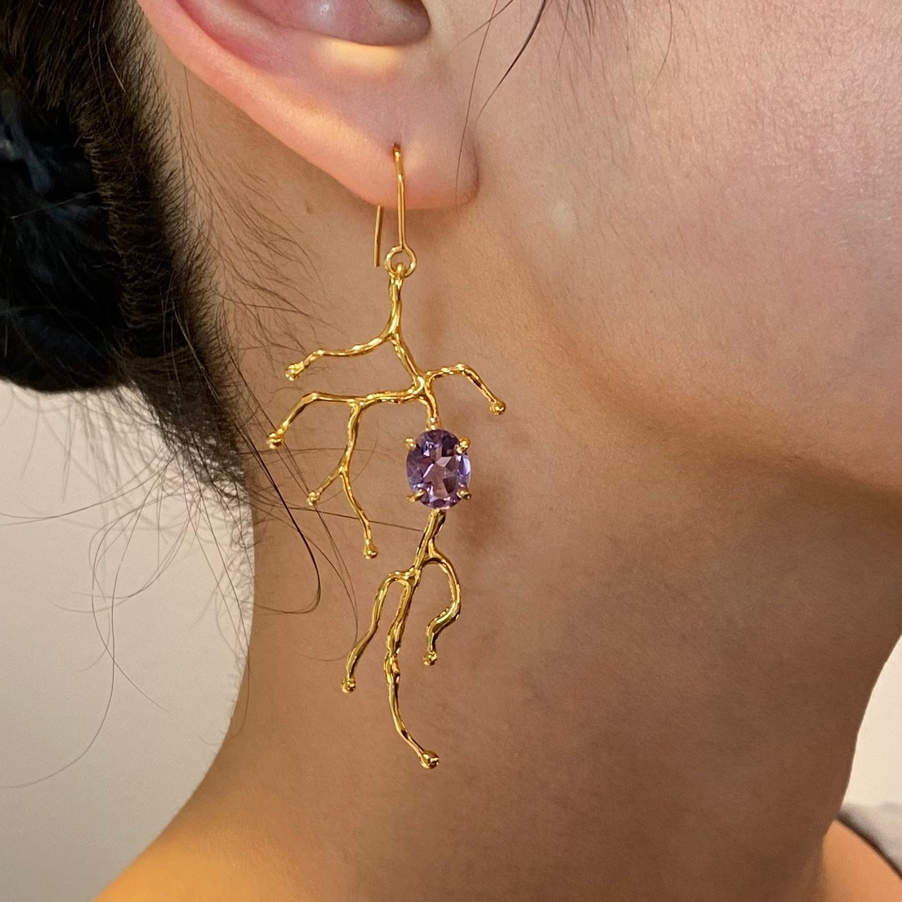 BRANCHY amethyst silver earrings