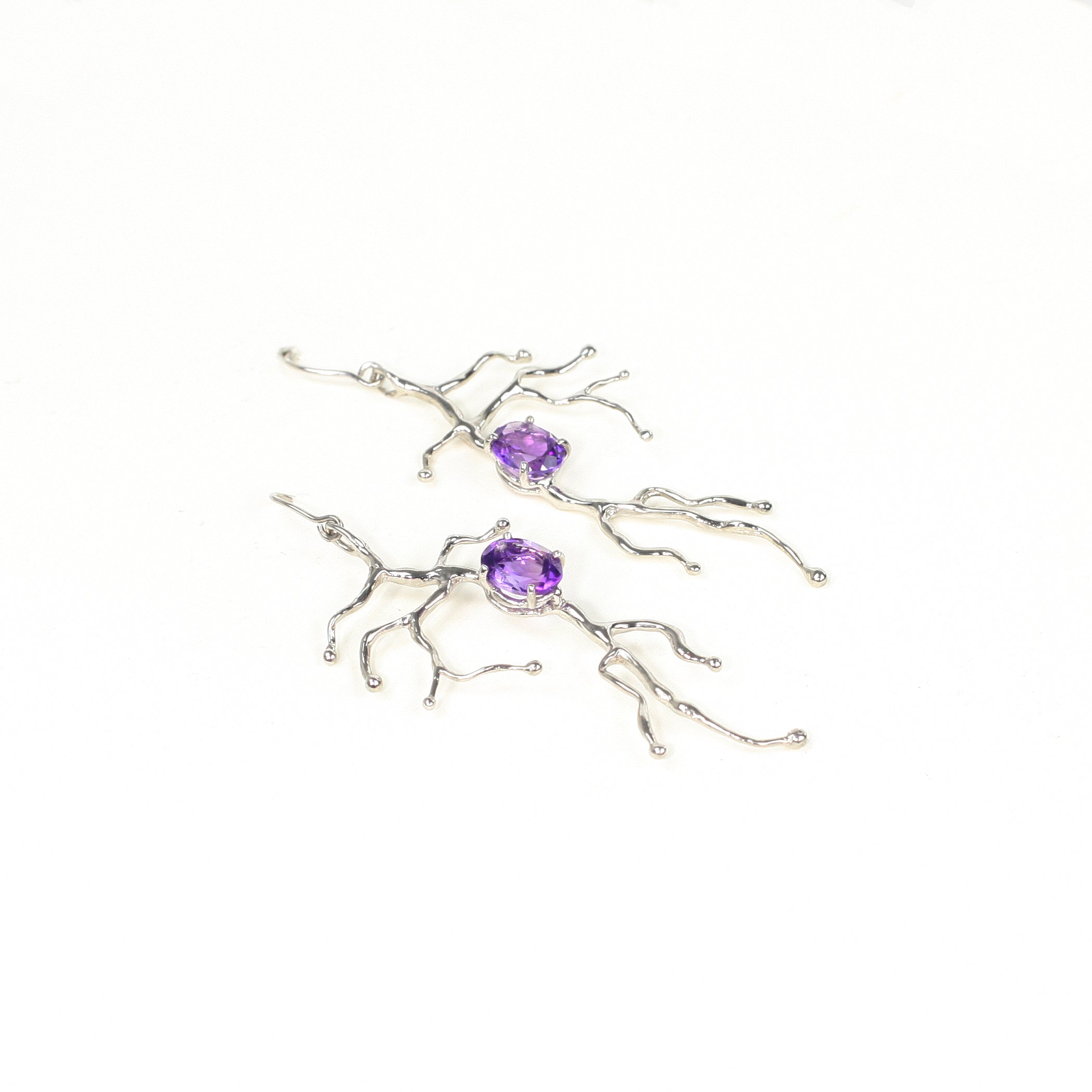 BRANCHY amethyst steling silver earrings by Duong Jewlery
#color_no-plating