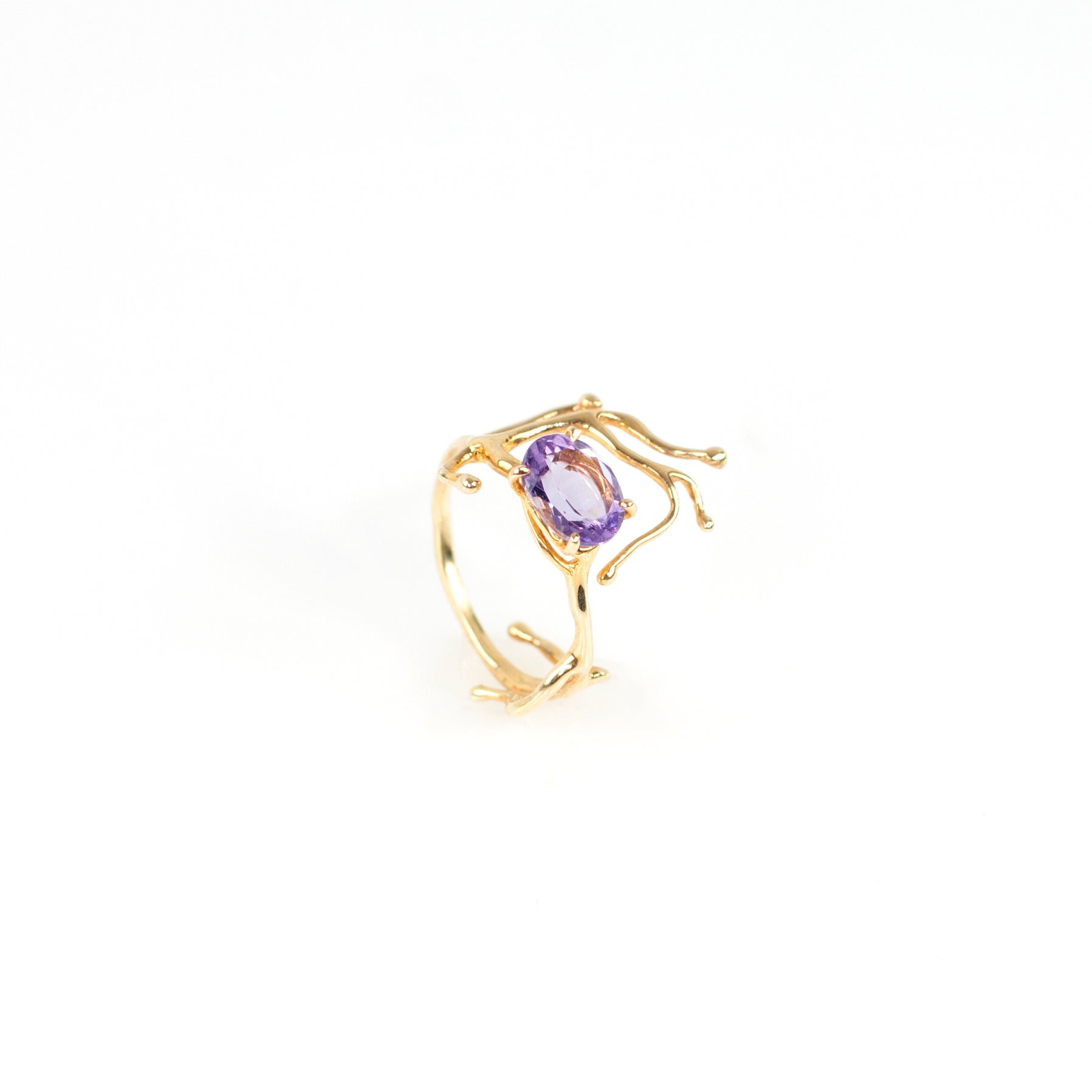 BRANCHY amethyst sterling silver ring by Duong Jewelry
#color_22k-yellow-gold