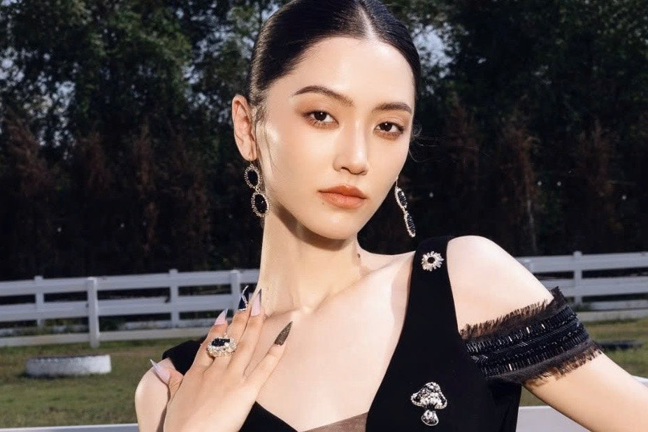 CAMILLE DOUBLE black spinel silver earrings