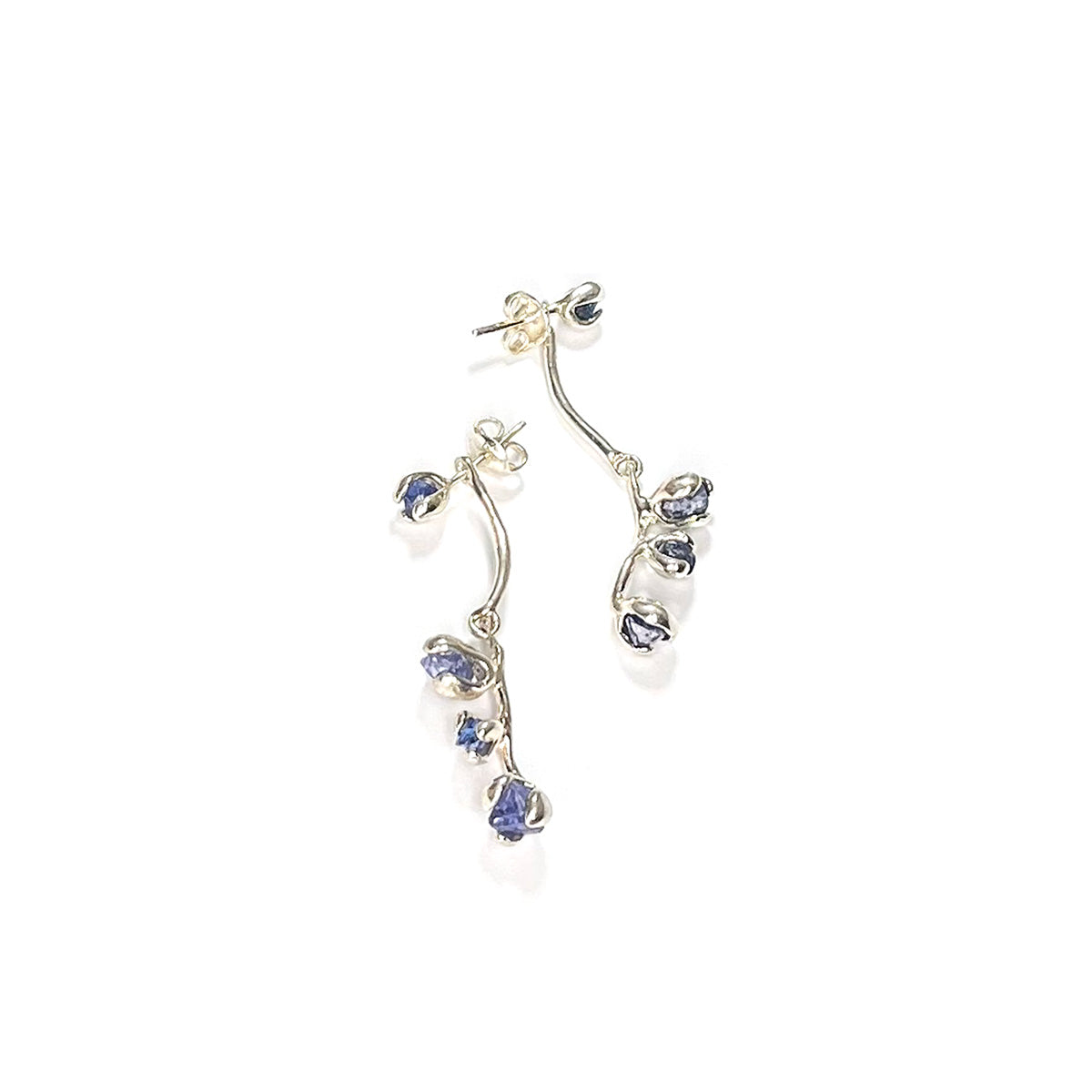 SAKURA SHORT cobalt blue spinel sterling silver earrings by Duong Jewelry
#color_no-plating