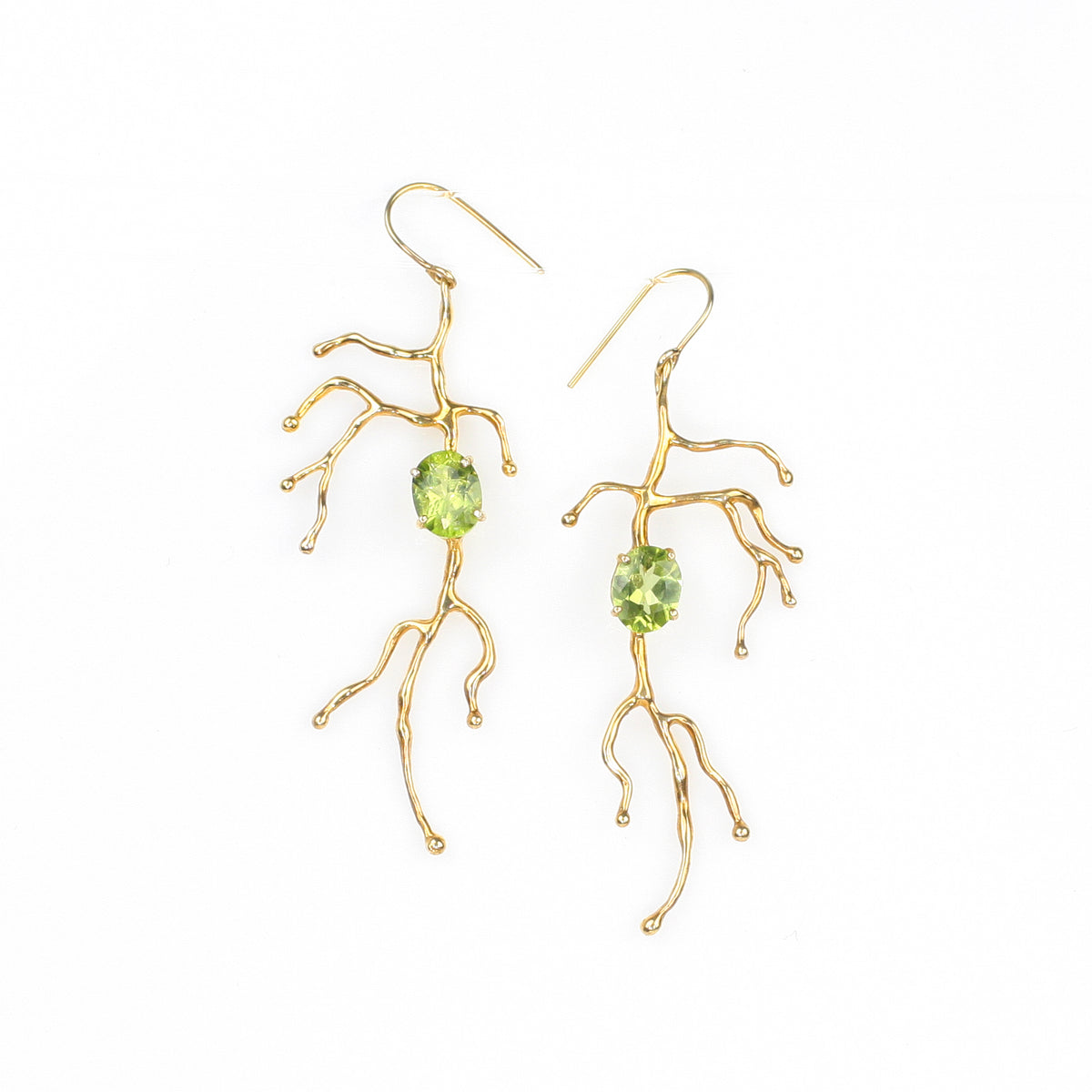 BRANCHY peridot sterling silver earrings by Duong Jewelry
#color_22k-yellow-gold