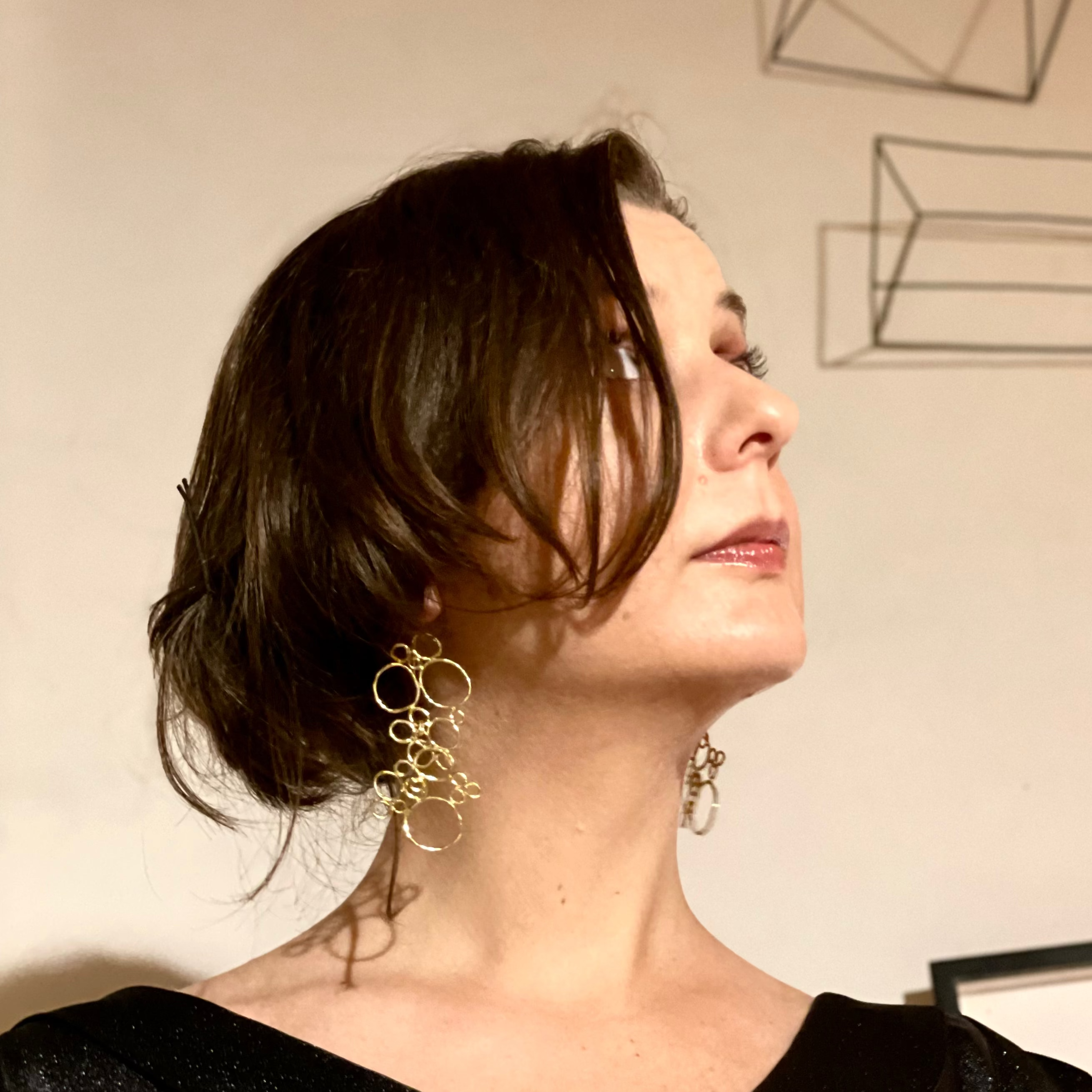 BUBBLE PLAIN brass earrings