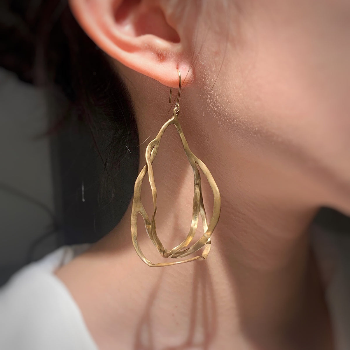 SPACE ODDITY brass earrings