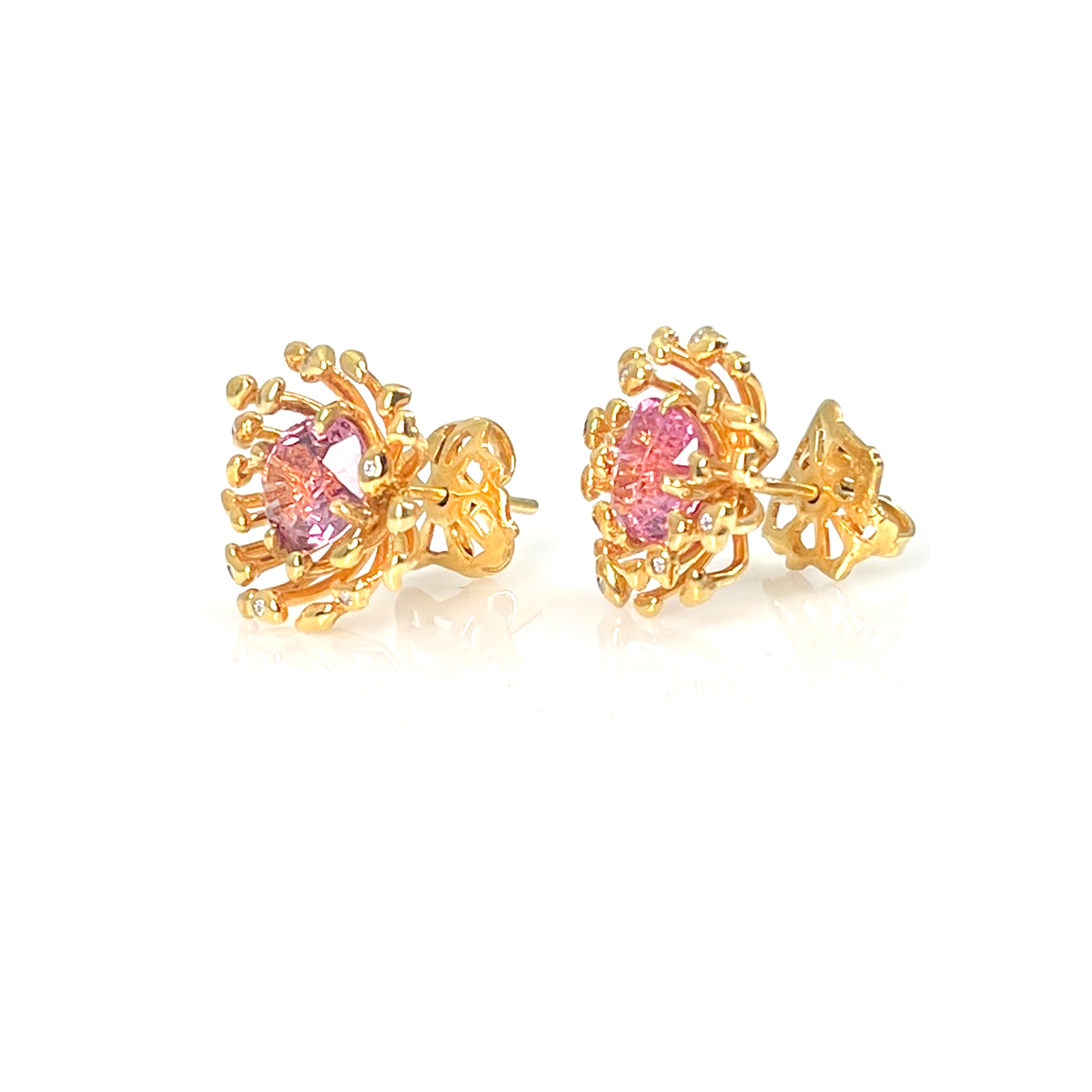 STAMI MINI pink spinel & diamond 10K gold earrings by Duong Jewelry
#color_22k-yellow-gold