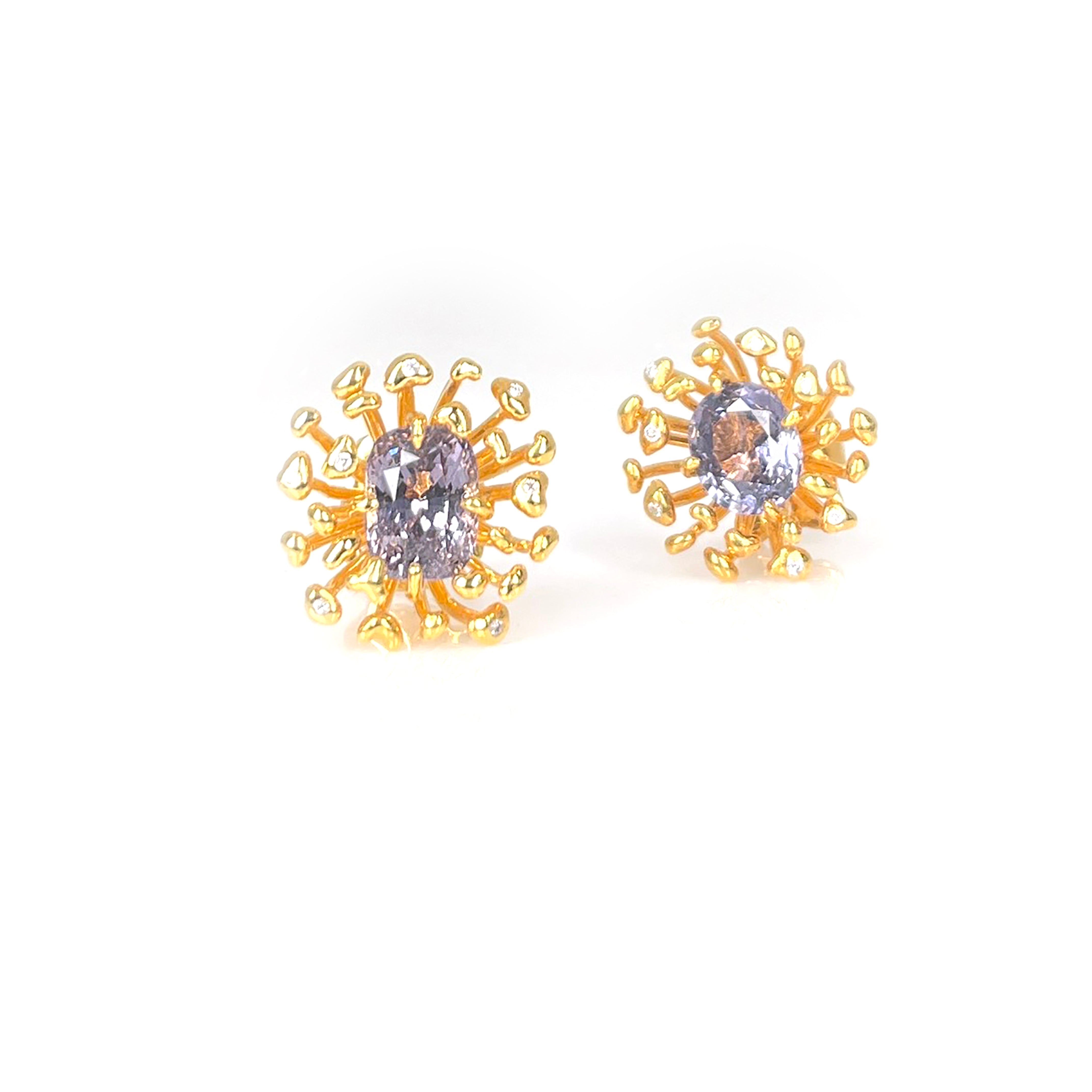 STAMI MINI violet spinel & diamond 10K gold earrings by Duong Jewelry
#color_22k-yellow-gold