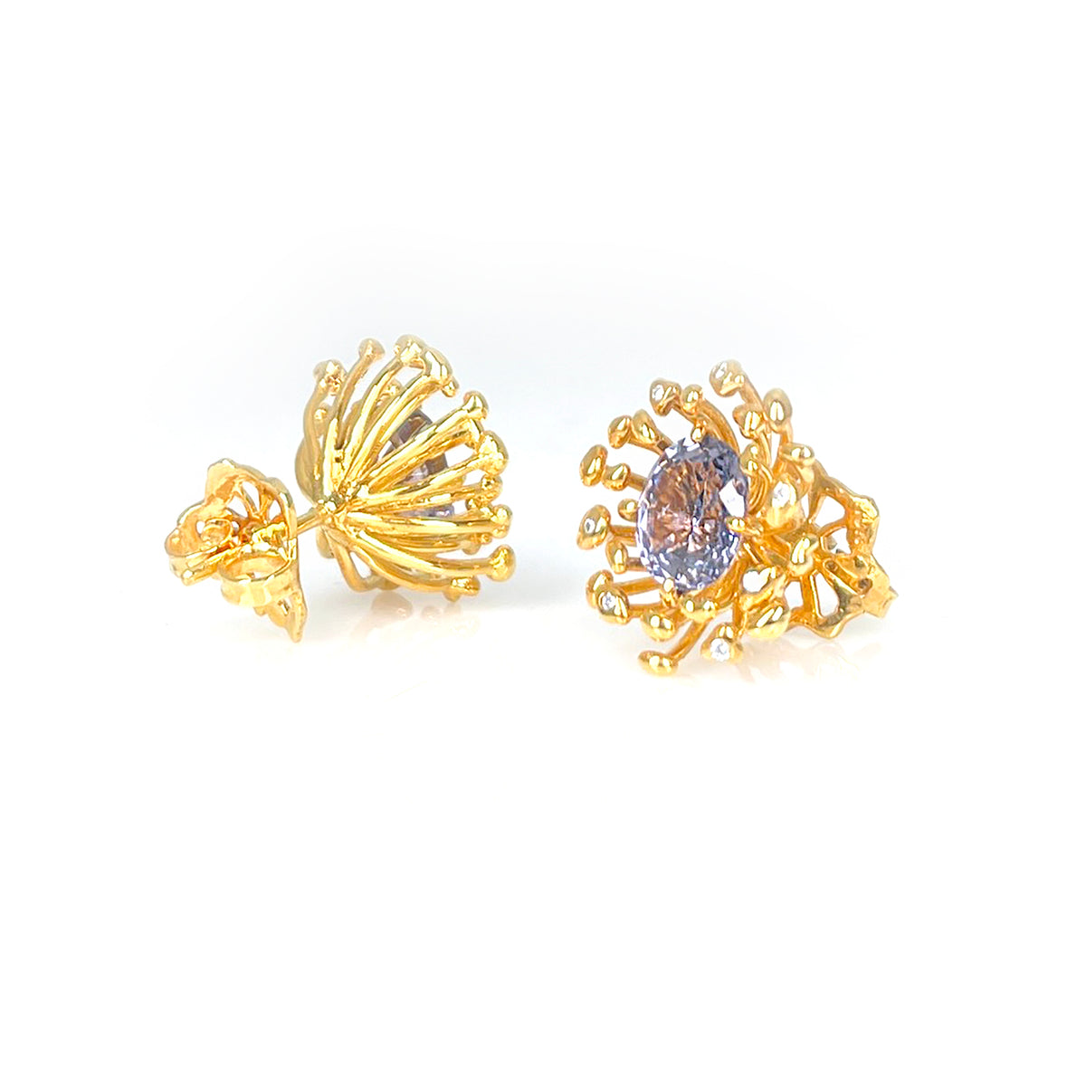 STAMI MINI violet spinel & diamond 10K gold earrings by Duong Jewelry
#color_22k-yellow-gold