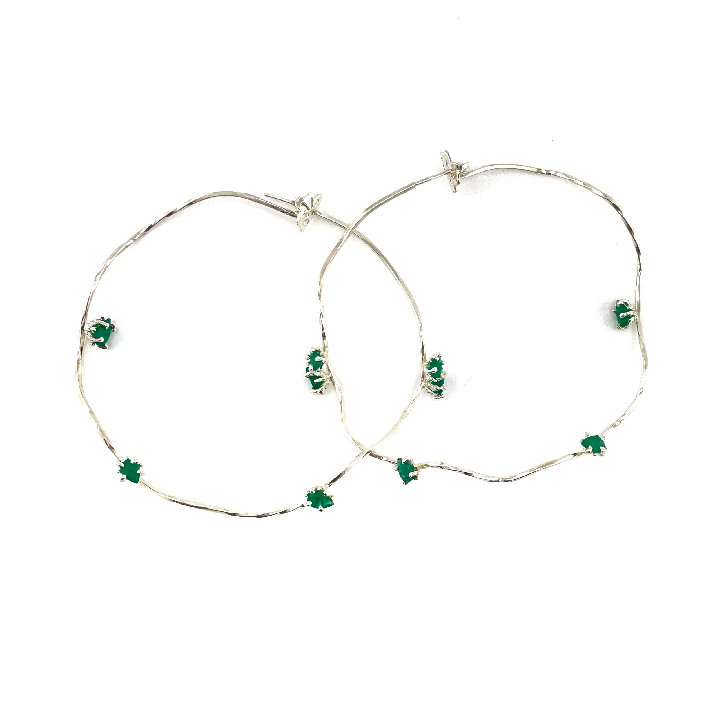 TUTTI FRUTTI green onyx sterling silver earrings by Duong Jewelry
#color_no-plating