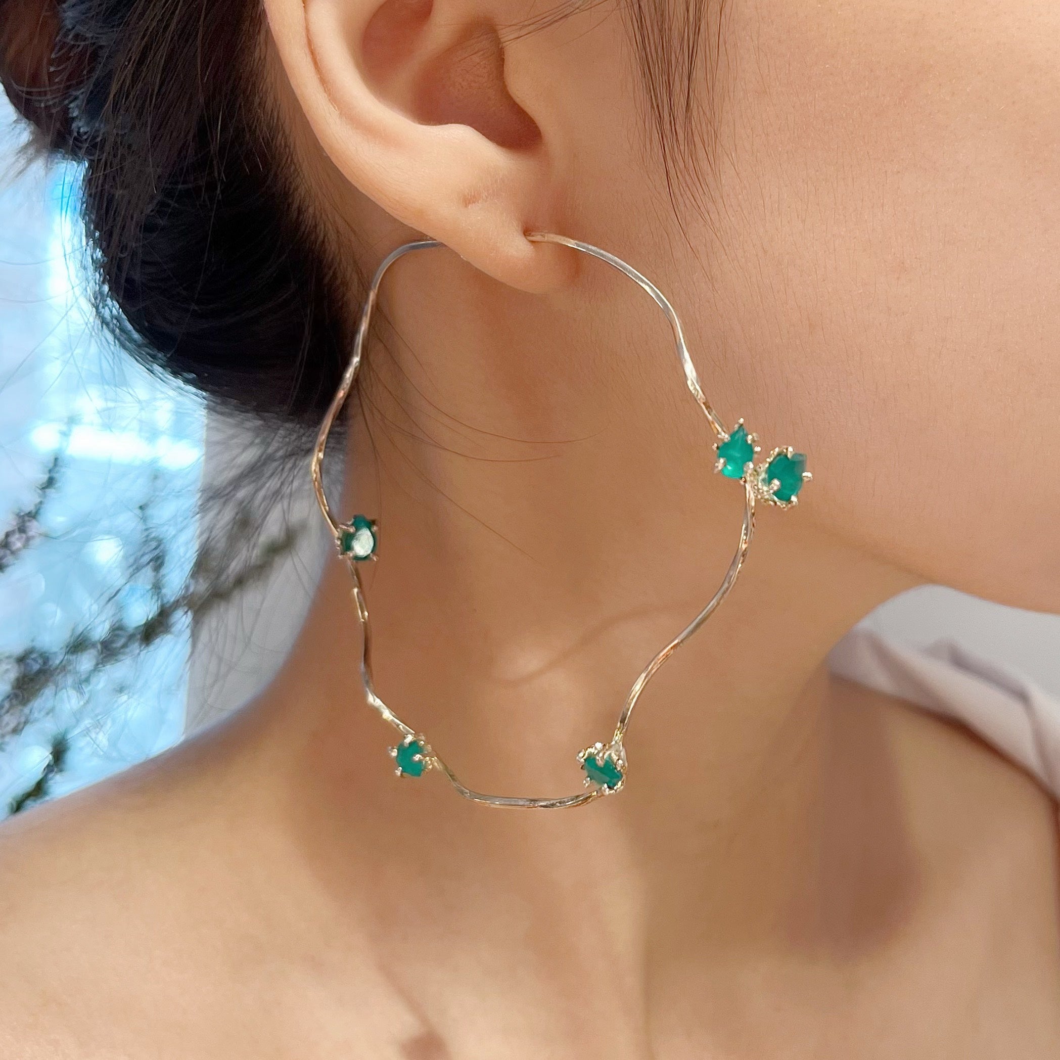 TUTTI FRUTTI green onyx silver earrings