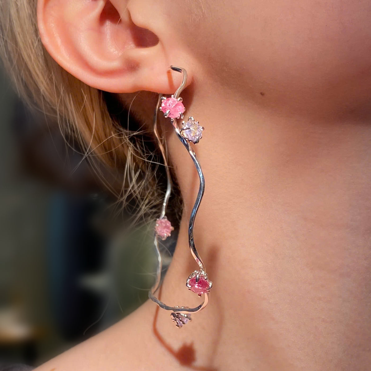 TUTTI FRUTTI spinel silver earrings