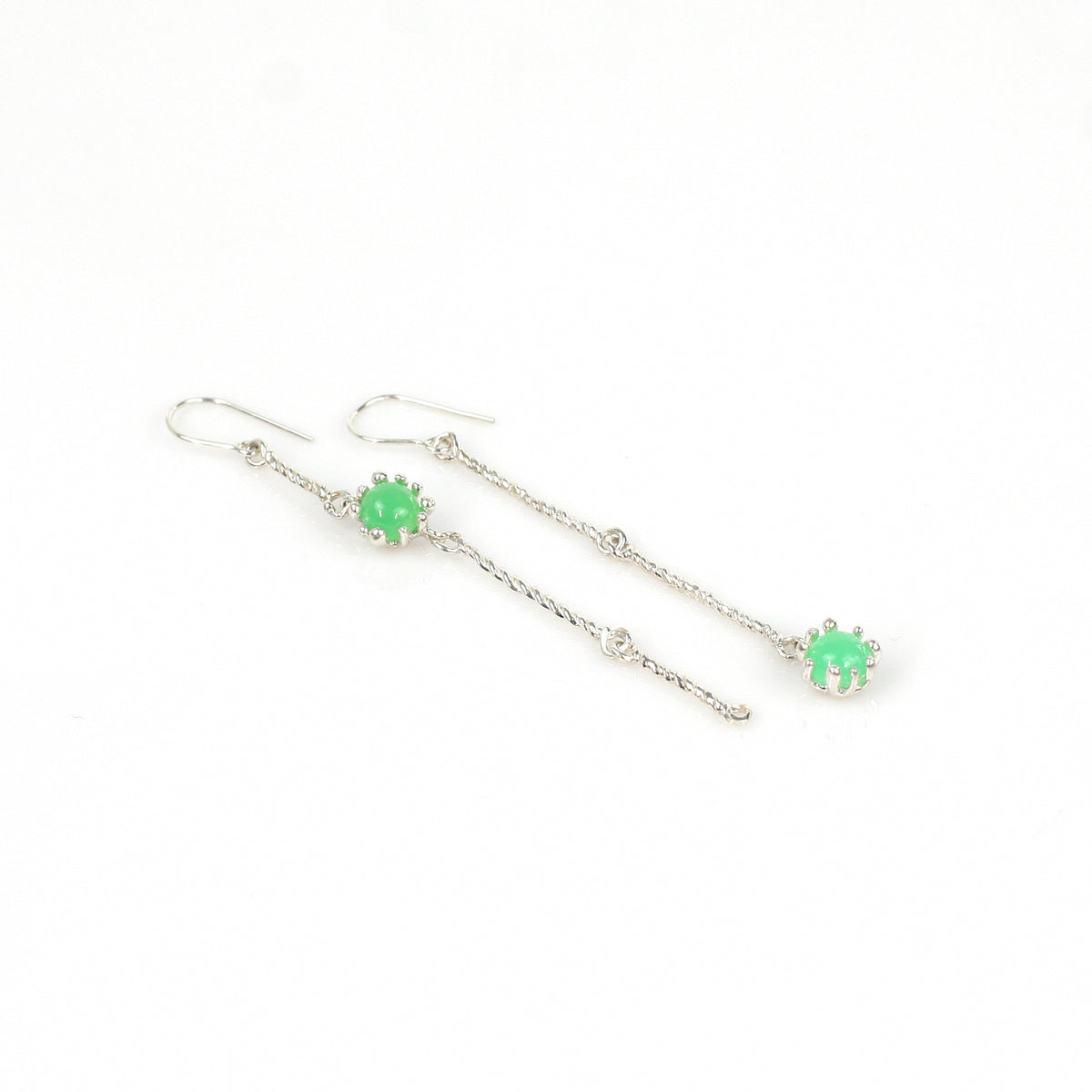 ERICA LONG green onyx sterling silver earrings bay Duong Jewelry
#color_no-plating