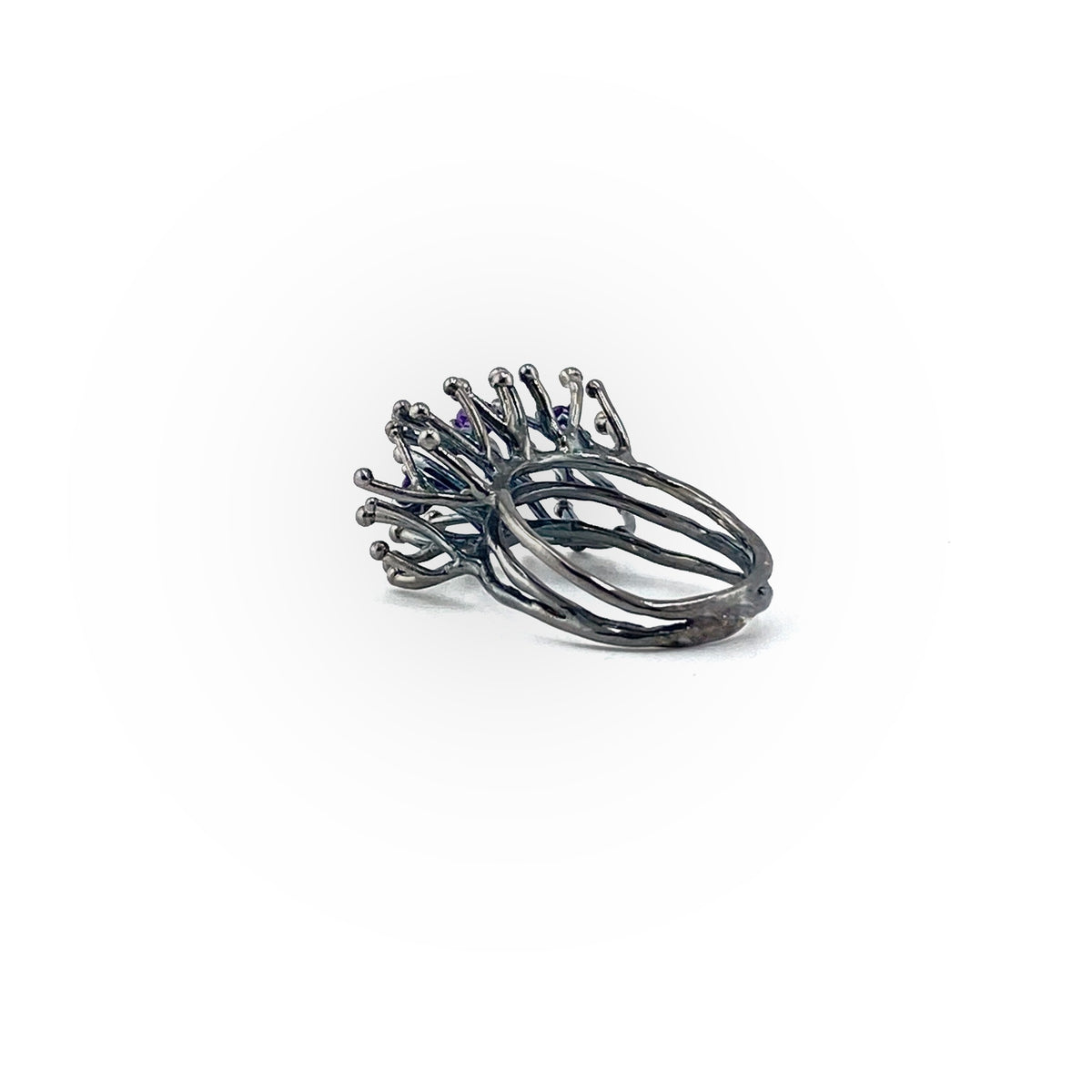 ANEMONE SINGLE amethyst sterling silver ring by Duong Jewelry
#color_black-rhodium