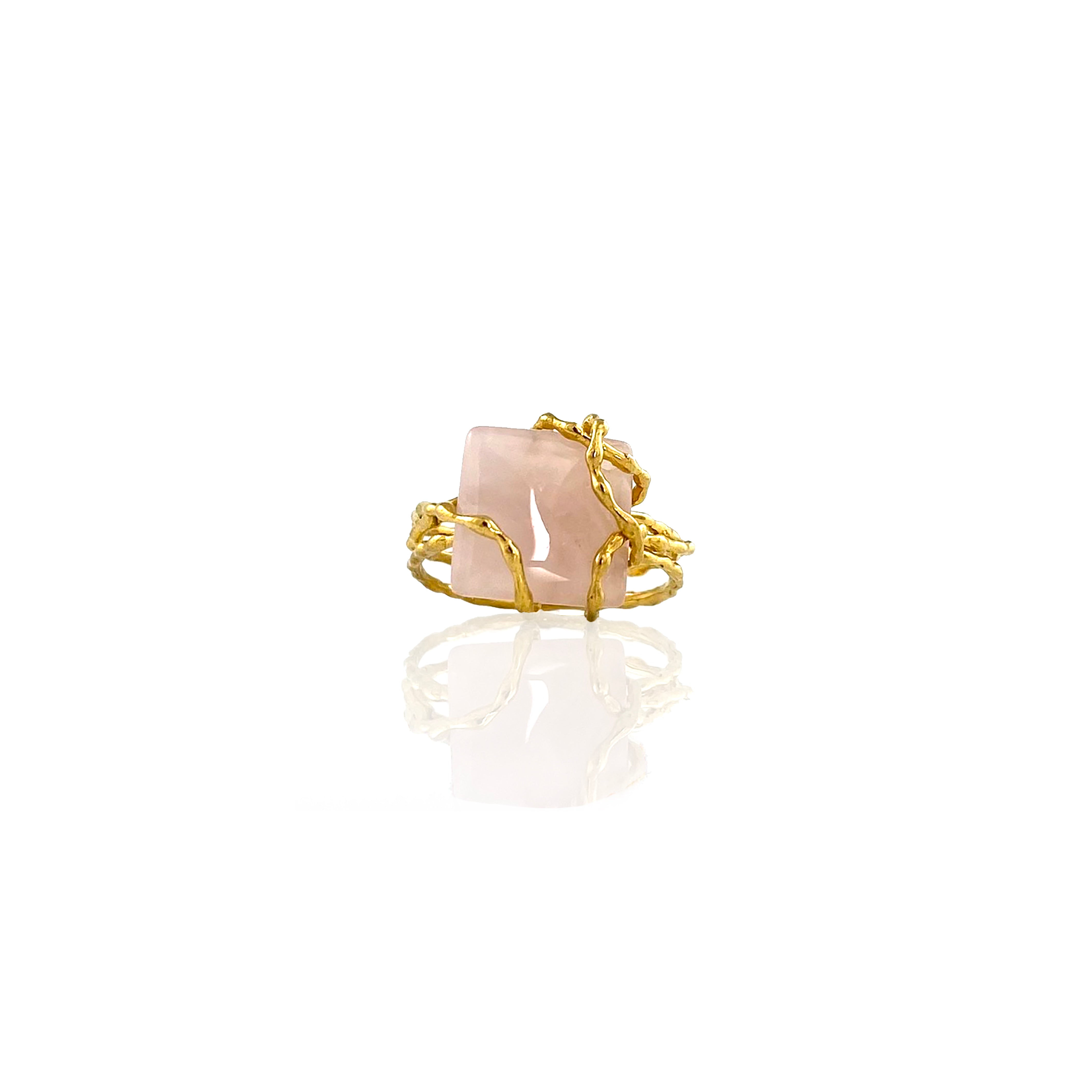 BABY WENDY rose quartz brass ring by Duong Jewelry
#color_22k-yellow-gold