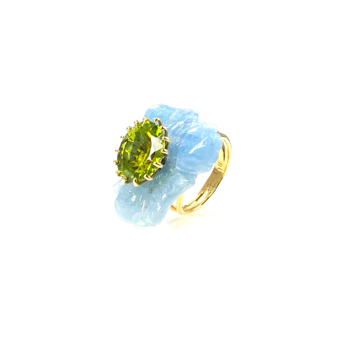 PETALE’A PASSION aquamarine & peridot 10K gold ring by Duong Jewelry
#color_22k-yellow-gold