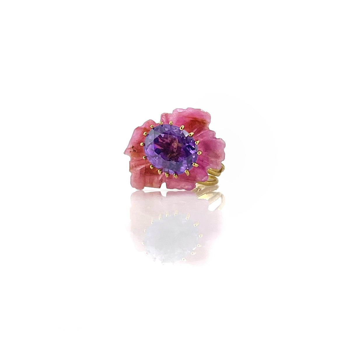 PETALE’A PASSION TINY ruby & amethyst 10K gold ring by Duong Jewelry
#color_22k-yellow-gold