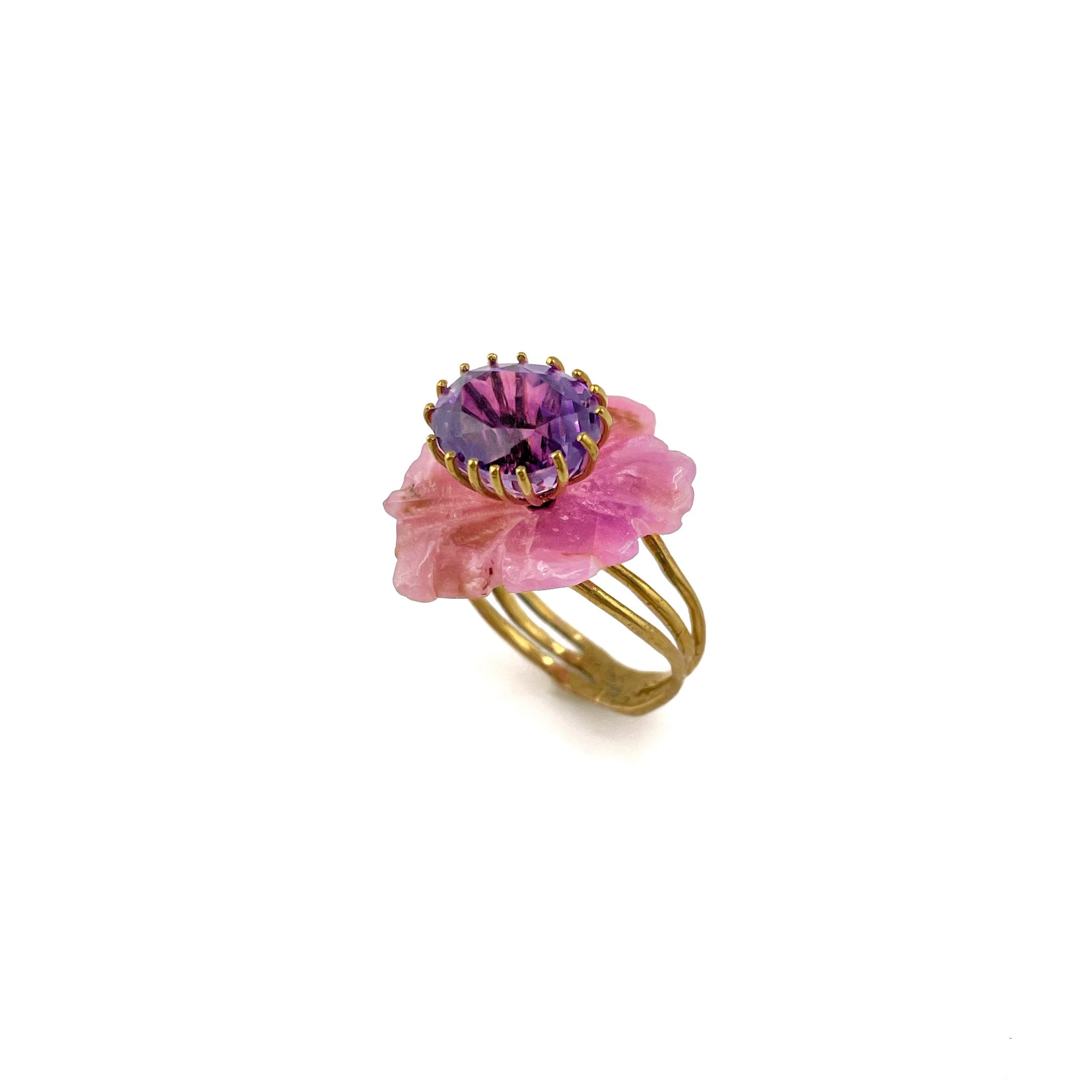 PETALE’A PASSION TINY ruby & amethyst 10K gold ring by Duong Jewelry
#color_22k-yellow-gold