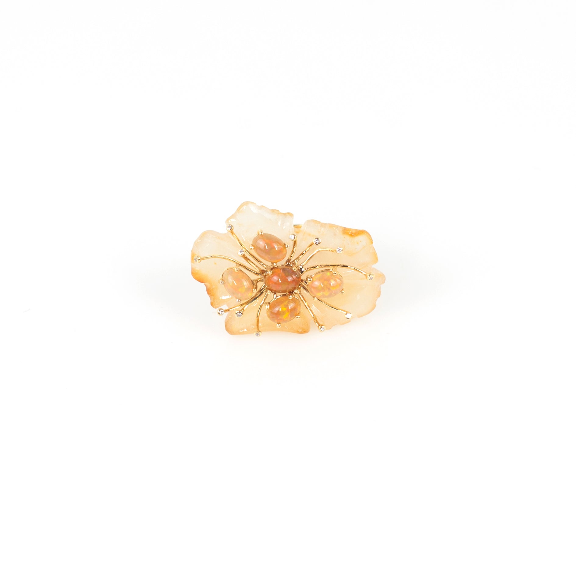 PETALE’A agate, crystal opal & diamond 14K gold ring by Duong Jewelry
#clor_22k-yellow-gold