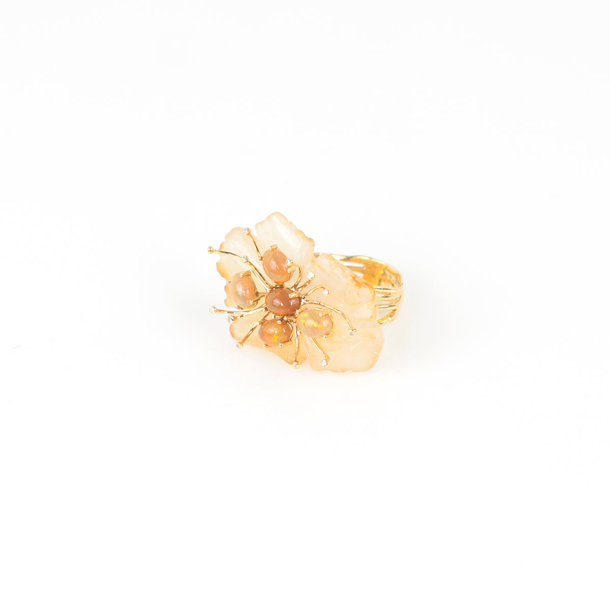 PETALE’A agate, crystal opal & diamond 14K gold ring by Duong Jewelry
#clor_22k-yellow-gold