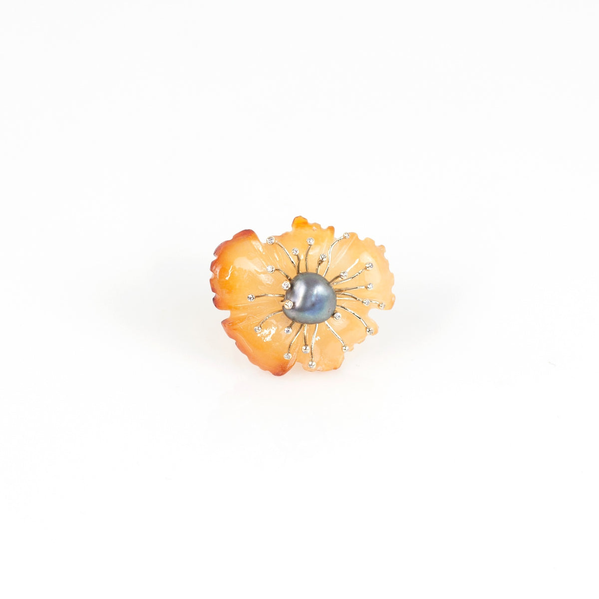 PETALE’A agate, gray pearl & diamond 10K gold ring by Duong Jewelry
#color_22k-yellow-gold