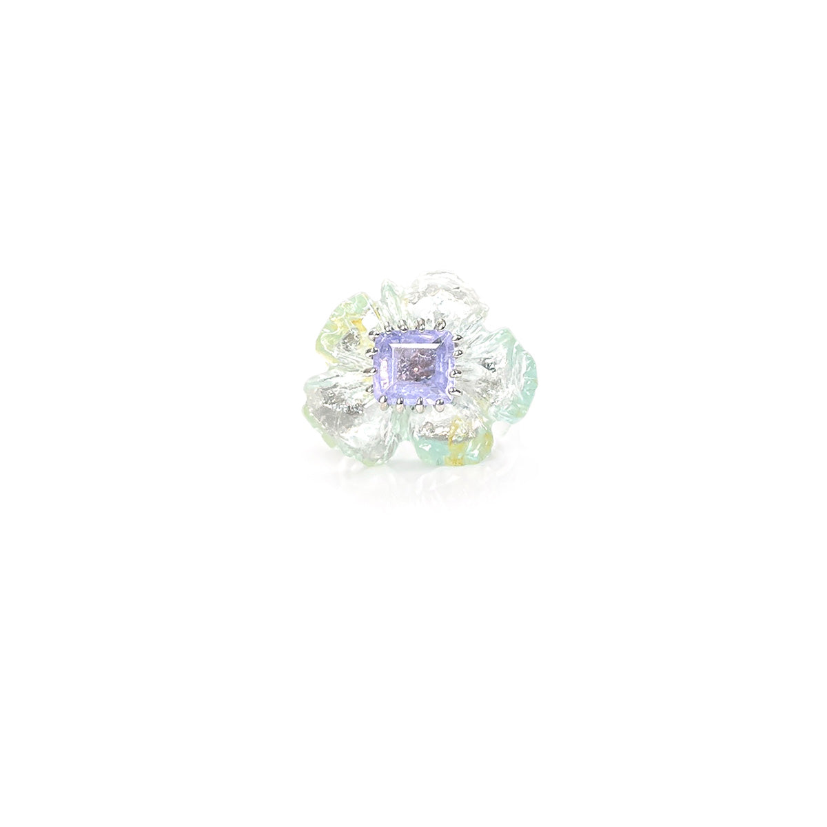 PETALE’A PASSION aquamarine & blue spinel 14K white gold ring by Duong Jewelry
#color_rhodium