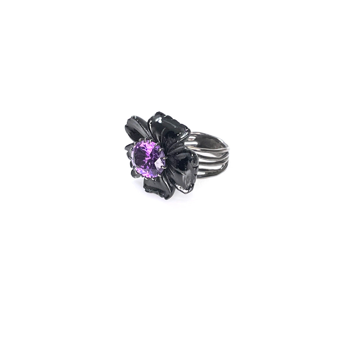 PETALE’A PASSION tourmaline & amethyst sterling silver & 10K gold ring by Duong Jewelry
#color_black-rhodium