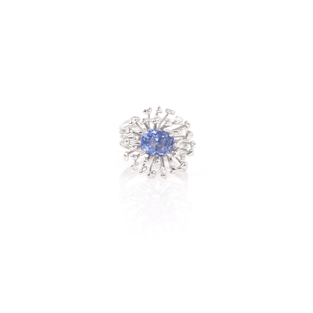 STAMI MINI blue spinel & diamond 18K white gold ring by Duong Jewelry
#color_rhodium