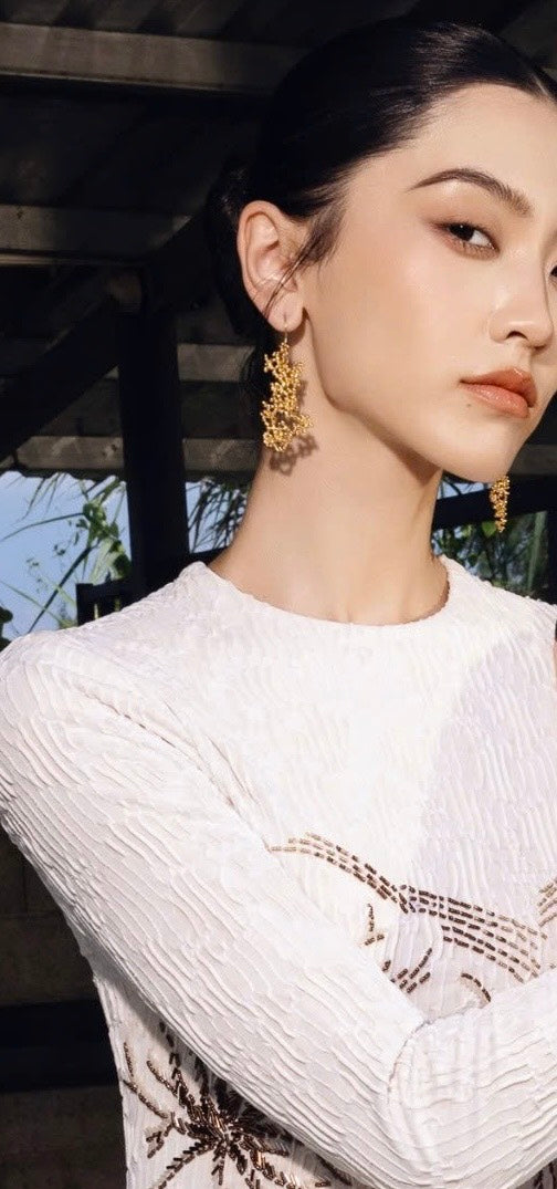 ROCIO RANDOM M silver asymmetrical earrings (NEW)