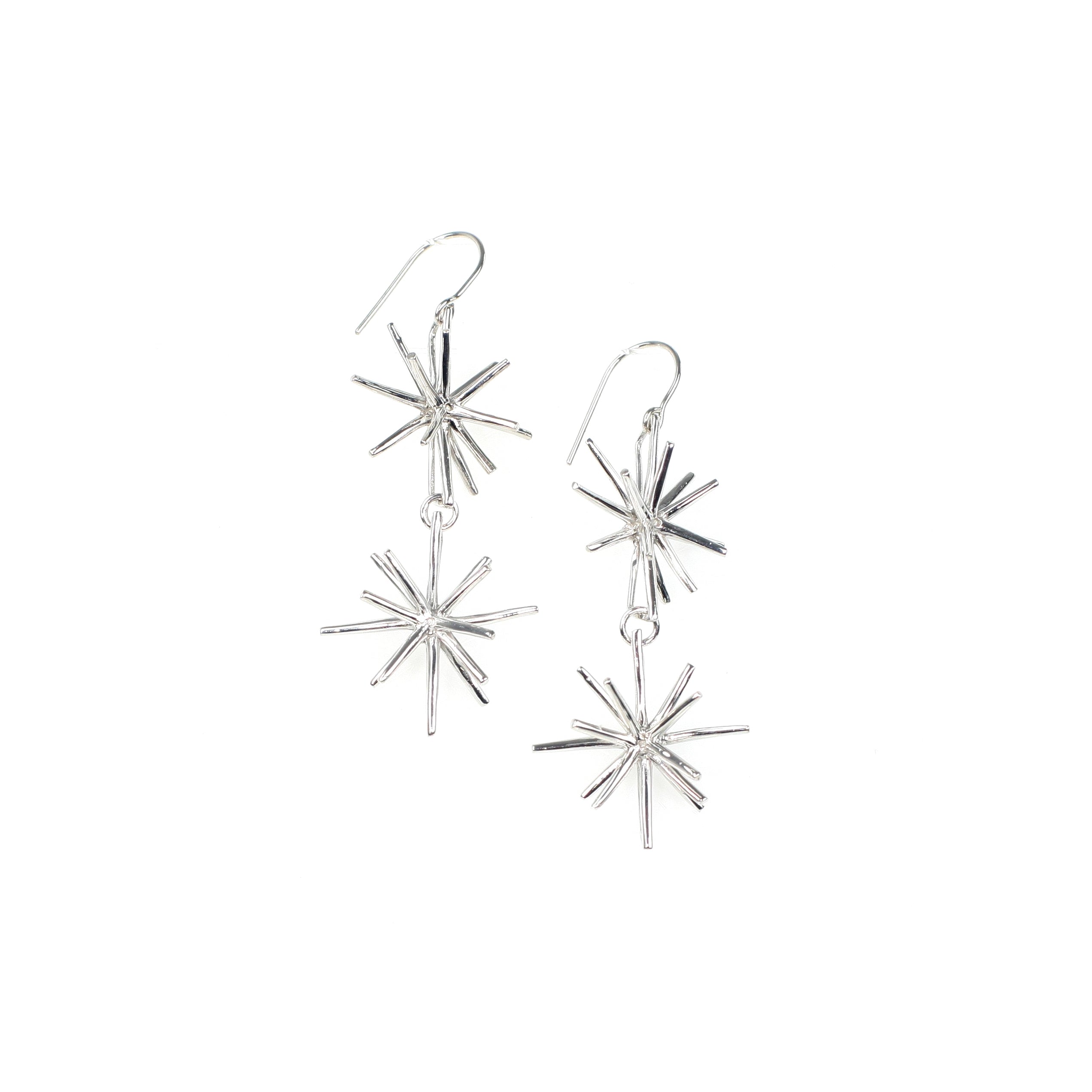 STARDOM DOUBLE sterling silver earrings by Duong Jewelry
#color_no-plating