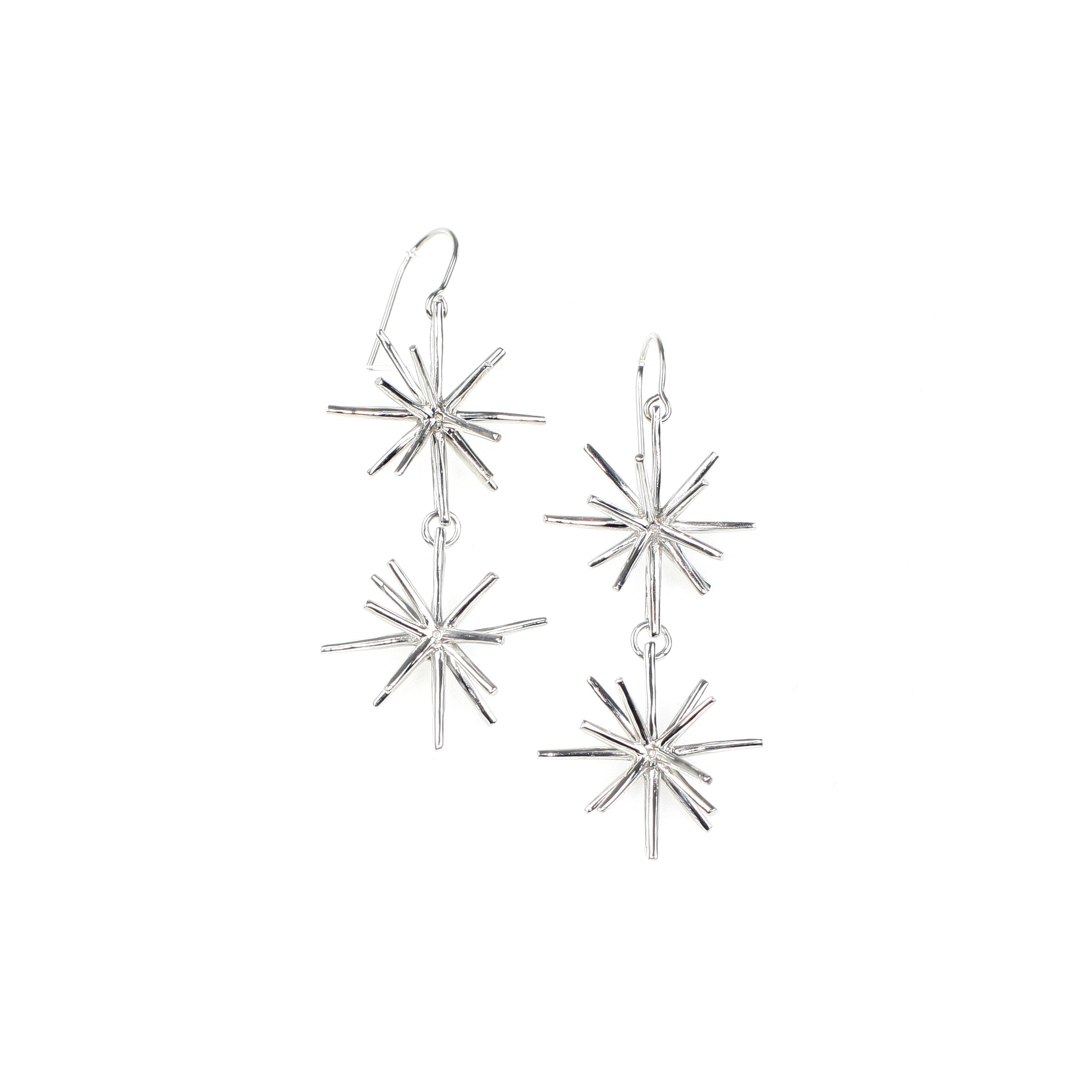 STARDOM DOUBLE sterling silver earrings by Duong Jewelry
#color_no-plating