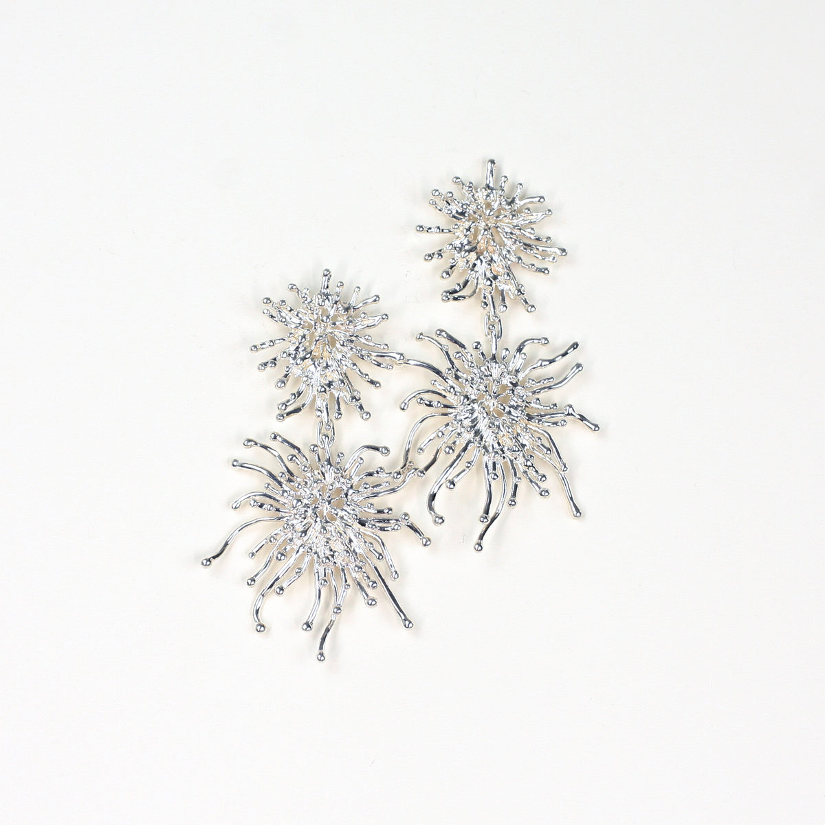 SUNRAY DOUBLE sterling silver stud earrings by Duong Jewelry
#color_no-plating