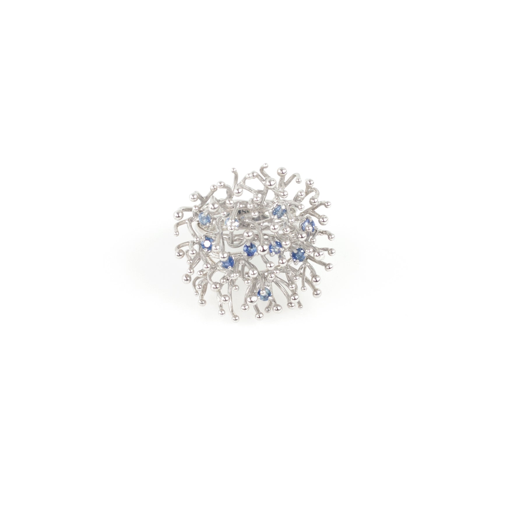 ANEMONE DOUBLE blue sapphire sterling silver ring by Duong Jewlery
#color_no-plating