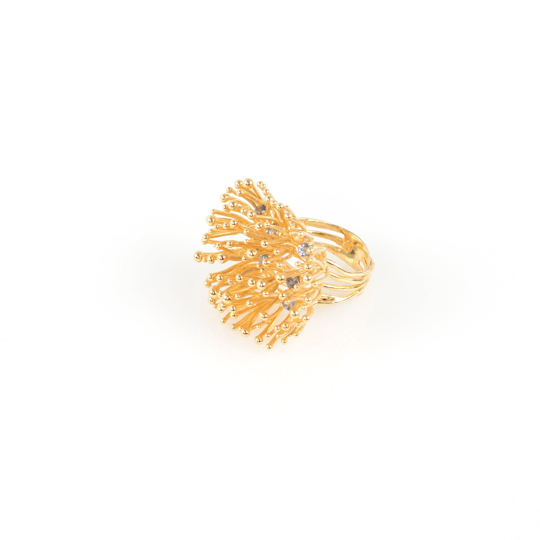 ANEMONE DOUBLE blue sapphire sterling silver ring by Duong Jewlery
#color_22k-yellow-gold