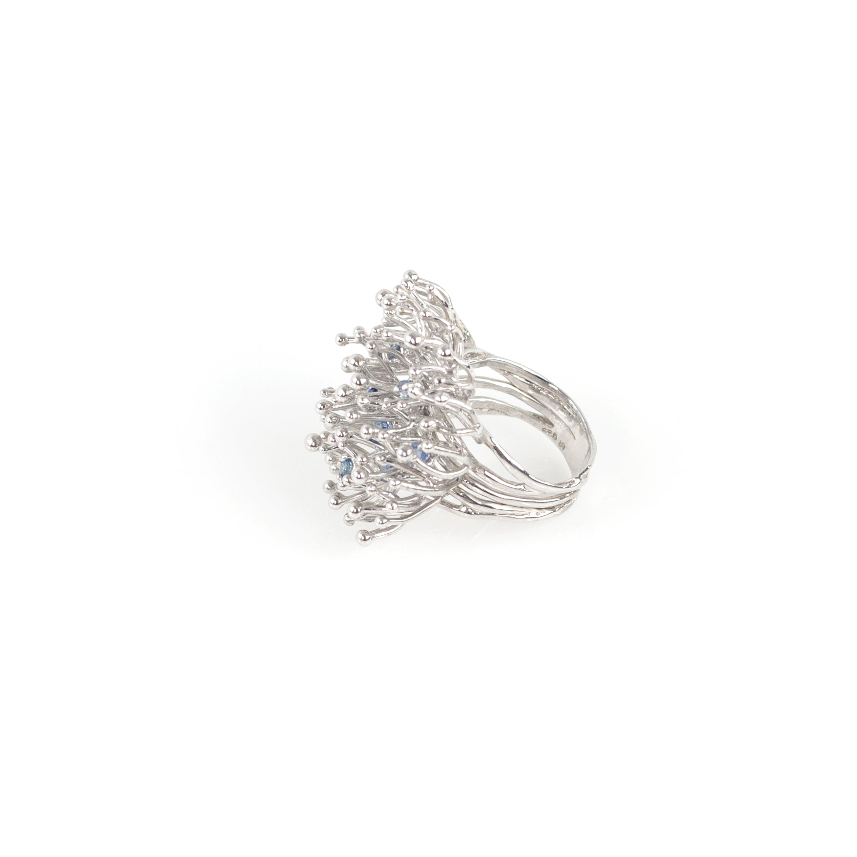 ANEMONE DOUBLE blue sapphire sterling silver ring by Duong Jewlery
#color_no-plating