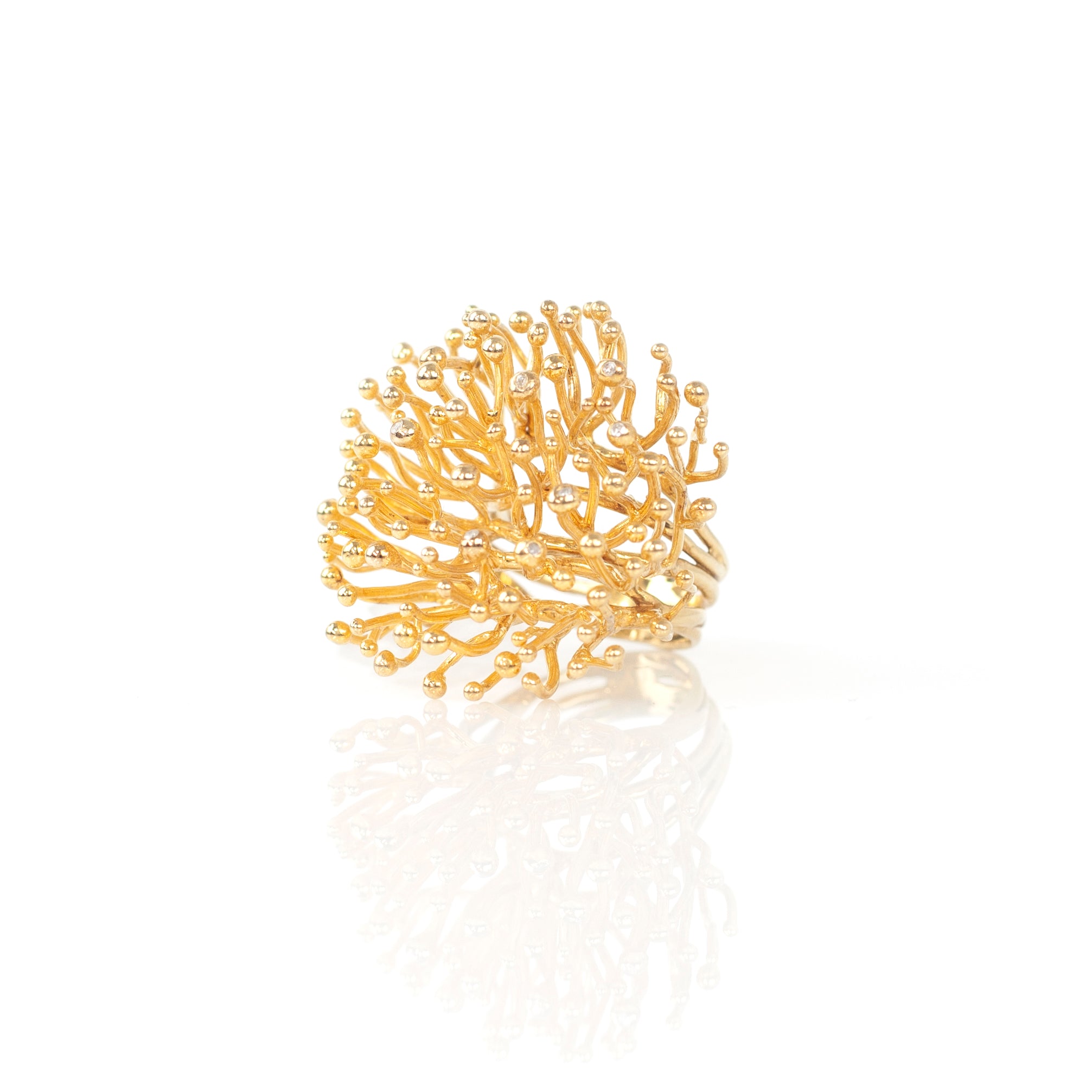 ANEMONE DOUBLE diamond sterling silver ring by Duong Jewelry
#color_22k-yellow-gold