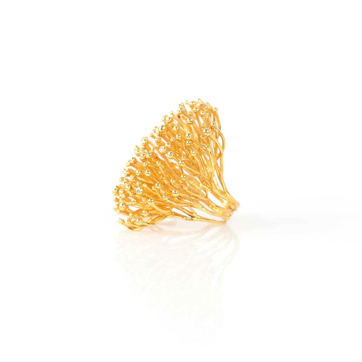 ANEMONE MAXI diamond sterling silver ring by Duong Jewelry
#color_22k-yellow-gold