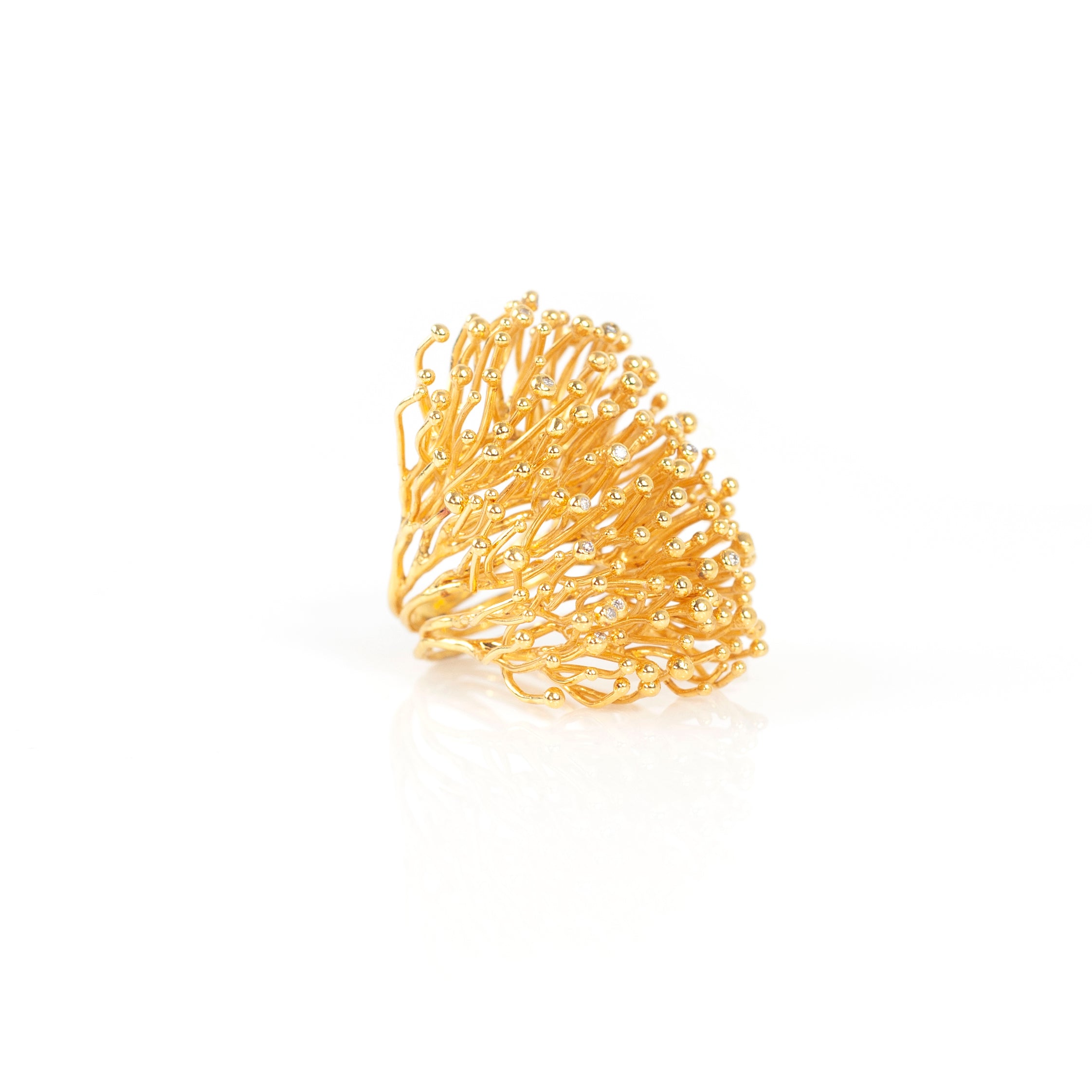 ANEMONE MAXI diamond sterling silver ring by Duong Jewelry
#color_22k-yellow-gold