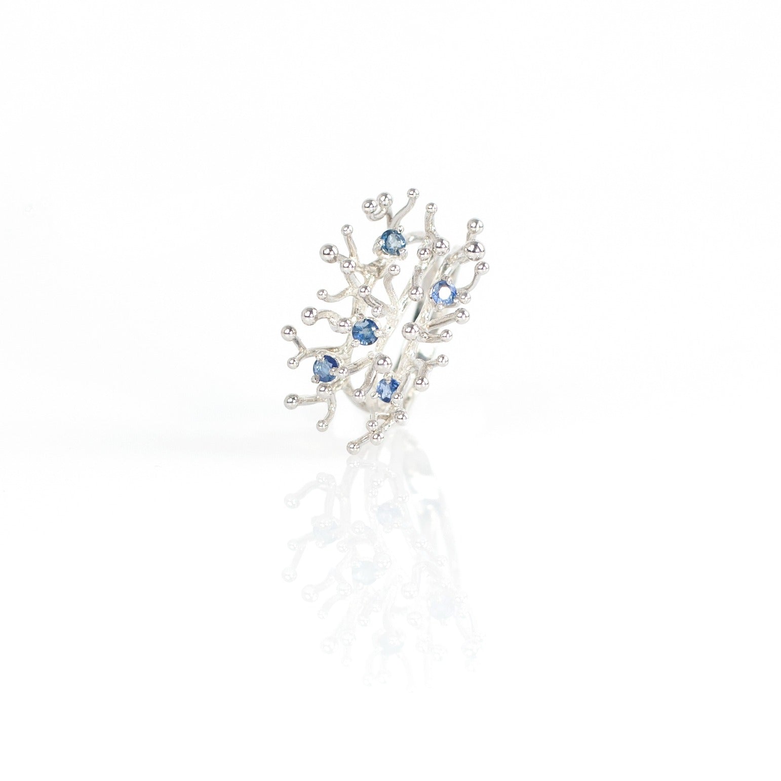 ANEMONE SINGLE blue sapphire sterling silver ring by Duong Jewelry
#color_no-plating