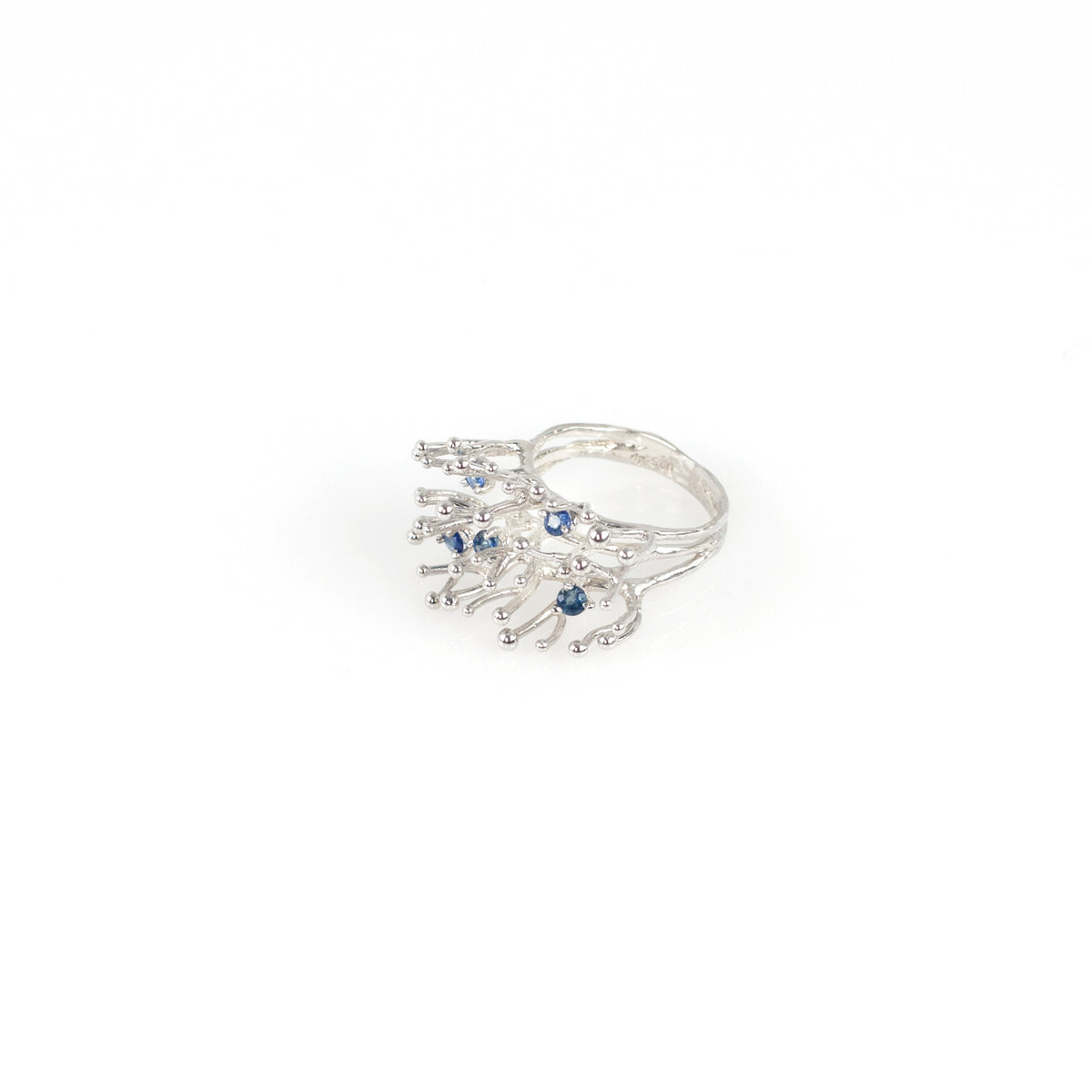ANEMONE SINGLE blue sapphire sterling silver ring by Duong Jewelry
#color_no-plating