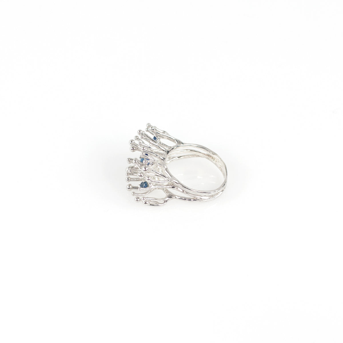 ANEMONE SINGLE blue sapphire sterling silver ring by Duong Jewelry
#color_no-plating