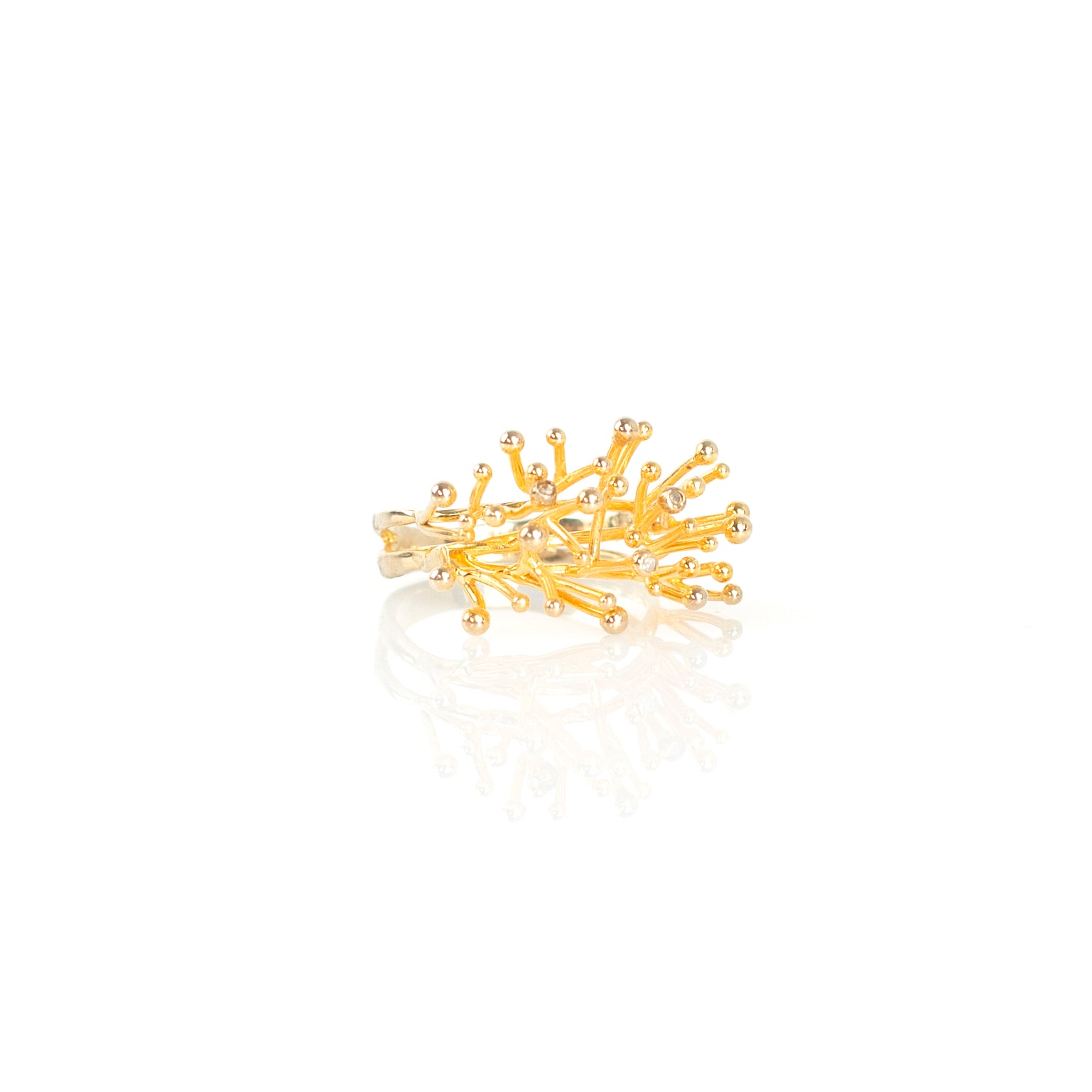 ANEMONE SINGLE diamond sterling silver ring by Duong Jewelry
#color_22k-yellow-gold