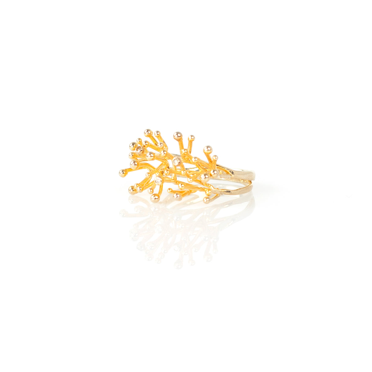 ANEMONE SINGLE diamond sterling silver ring by Duong Jewelry
#color_22k-yellow-gold