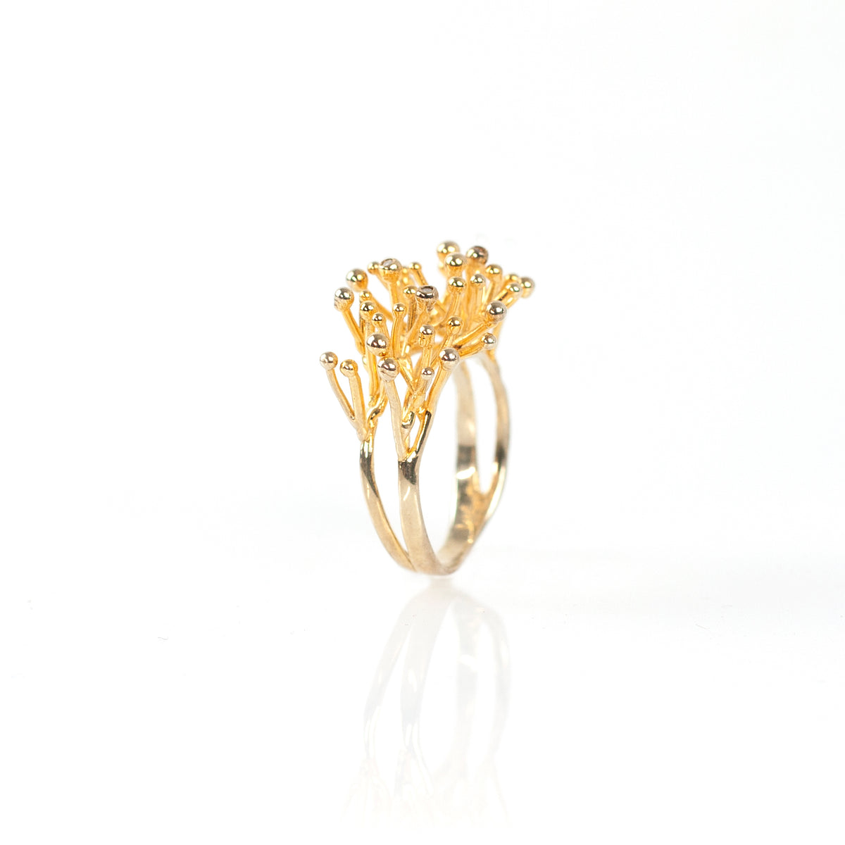 ANEMONE SINGLE diamond sterling silver ring by Duong Jewelry
#color_22k-yellow-gold