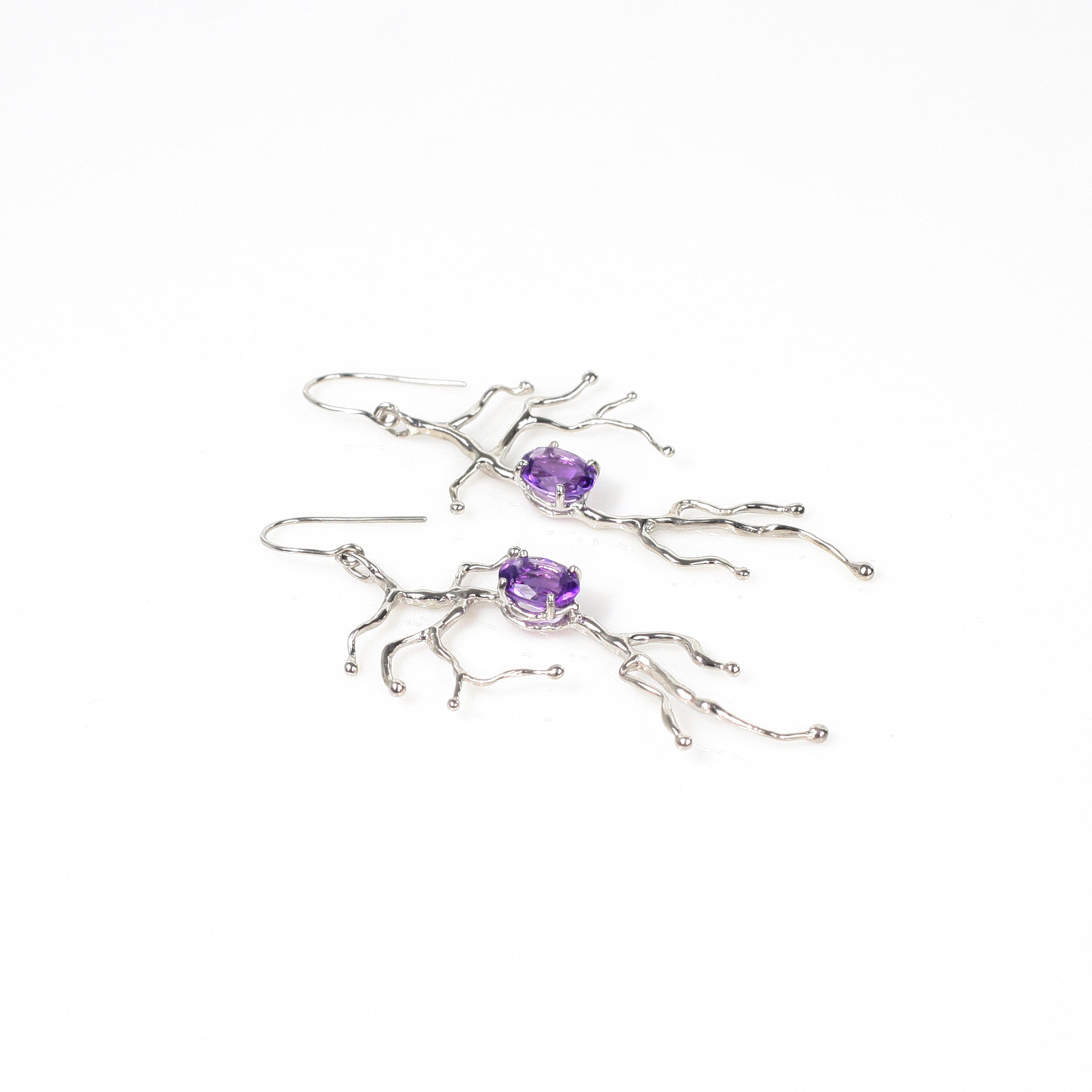 BRANCHY amethyst steling silver earrings by Duong Jewlery
#color_no-plating