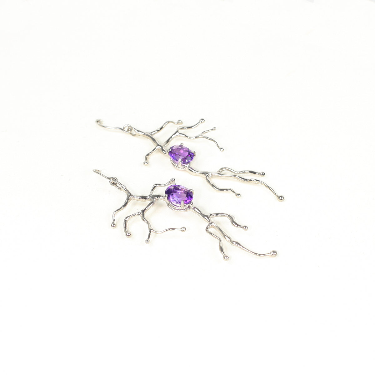 BRANCHY amethyst steling silver earrings by Duong Jewlery
#color_no-plating