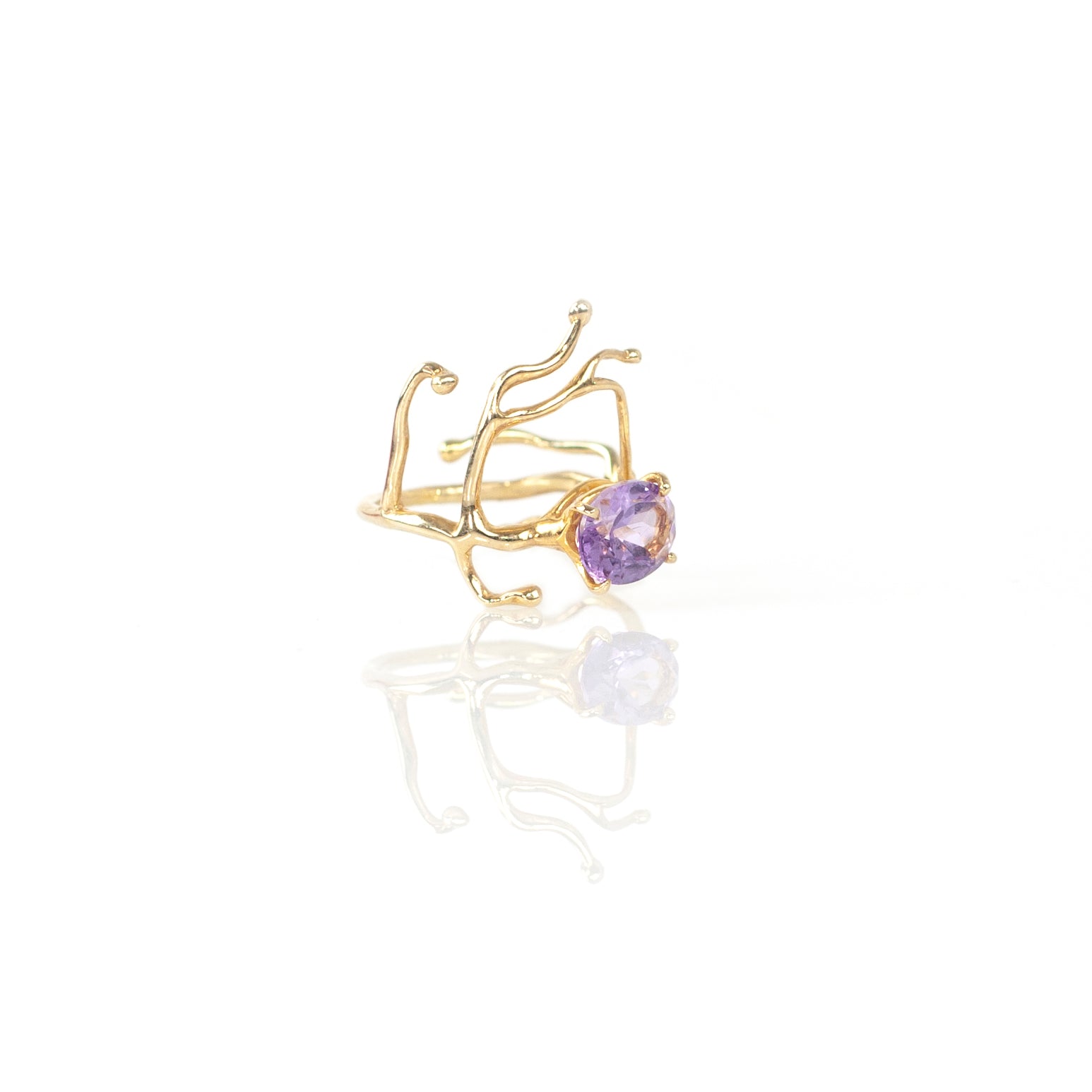 BRANCHY amethyst sterling silver ring by Duong Jewelry
#color_22k-yellow-gold